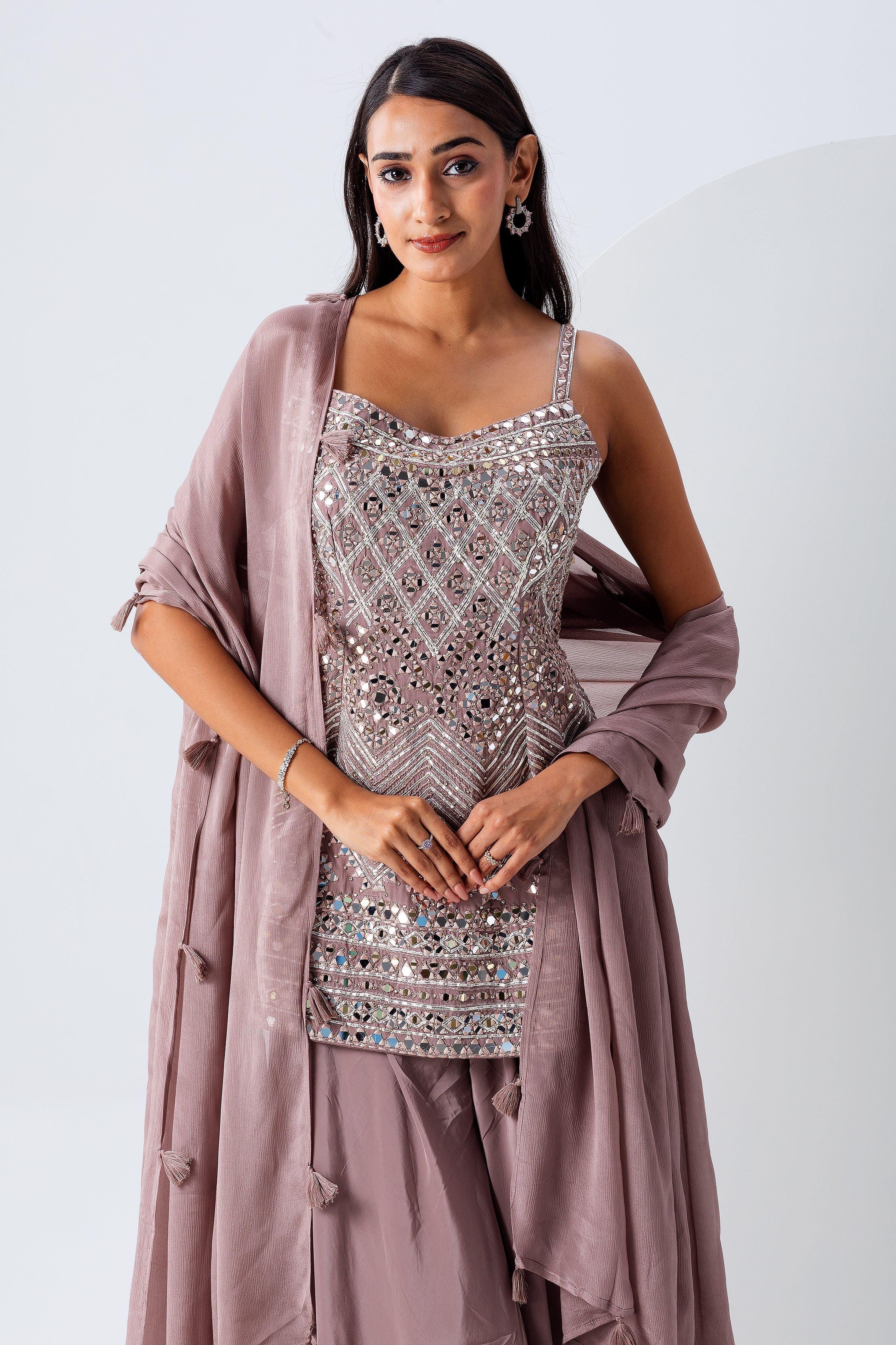 Mauve Sharara Set - Mokshaa