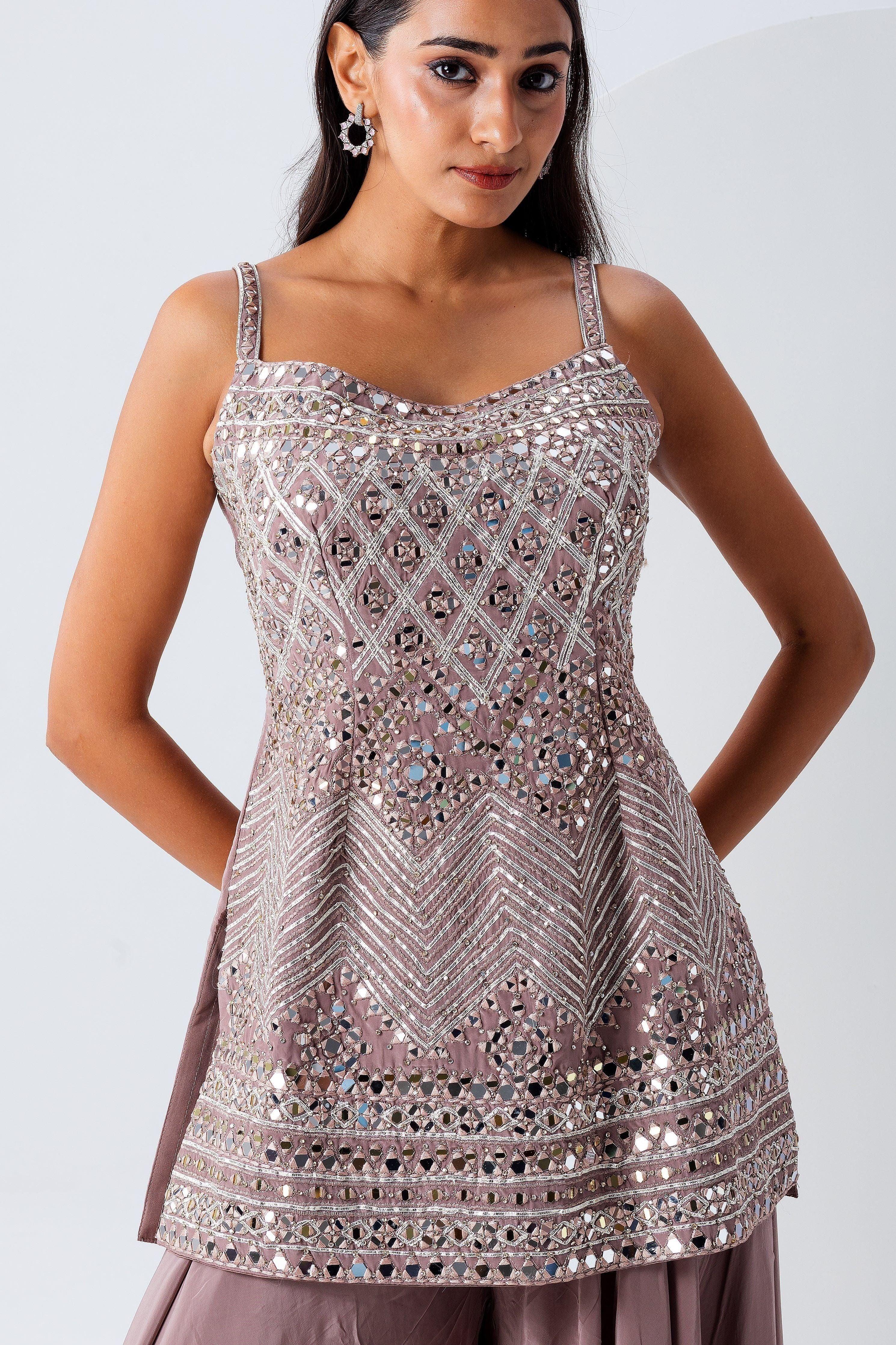 Mauve Sharara Set - Mokshaa