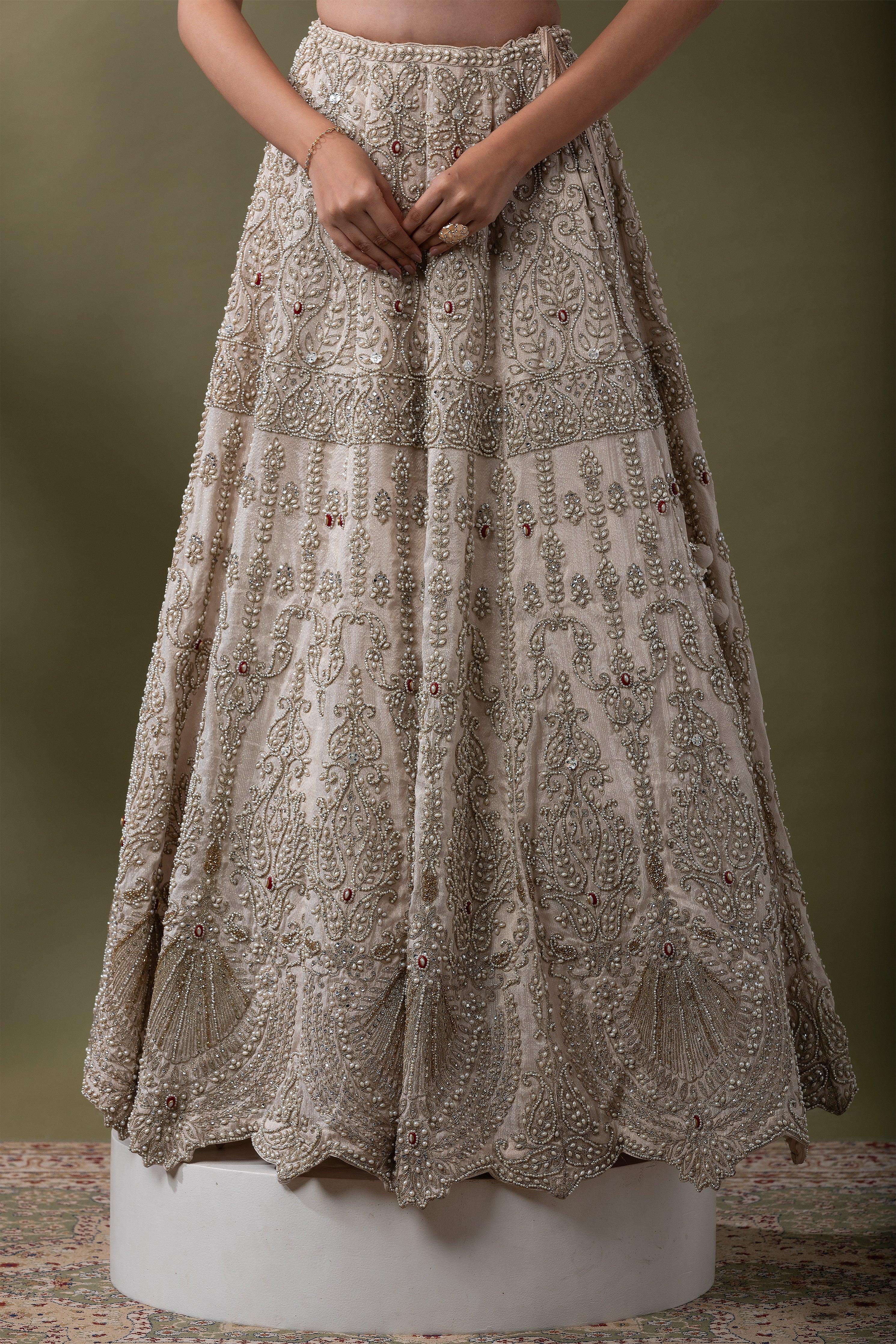 Ivory Embellished Bridal Lehenga Set - Mokshaa