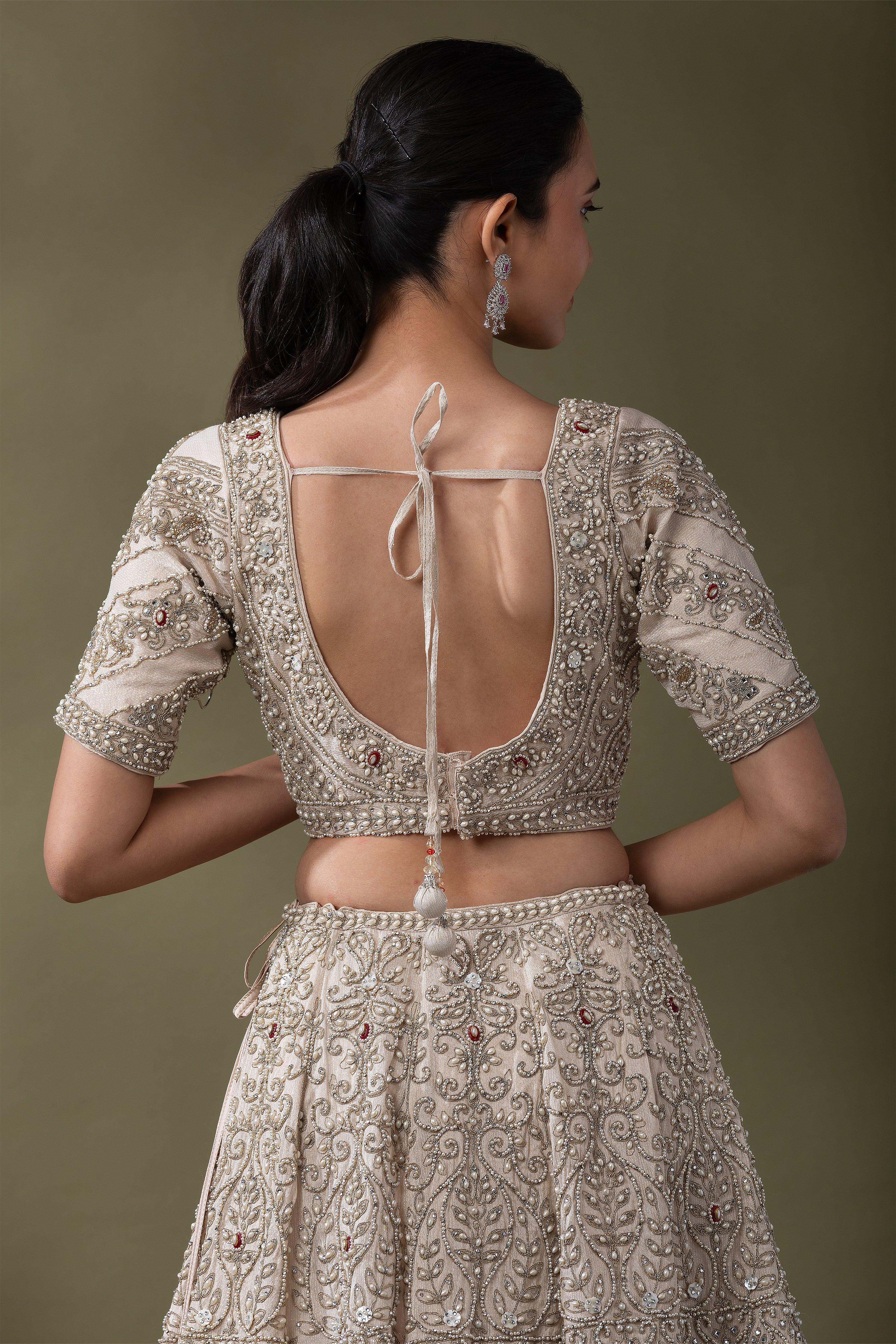 Ivory Embellished Bridal Lehenga Set - Mokshaa