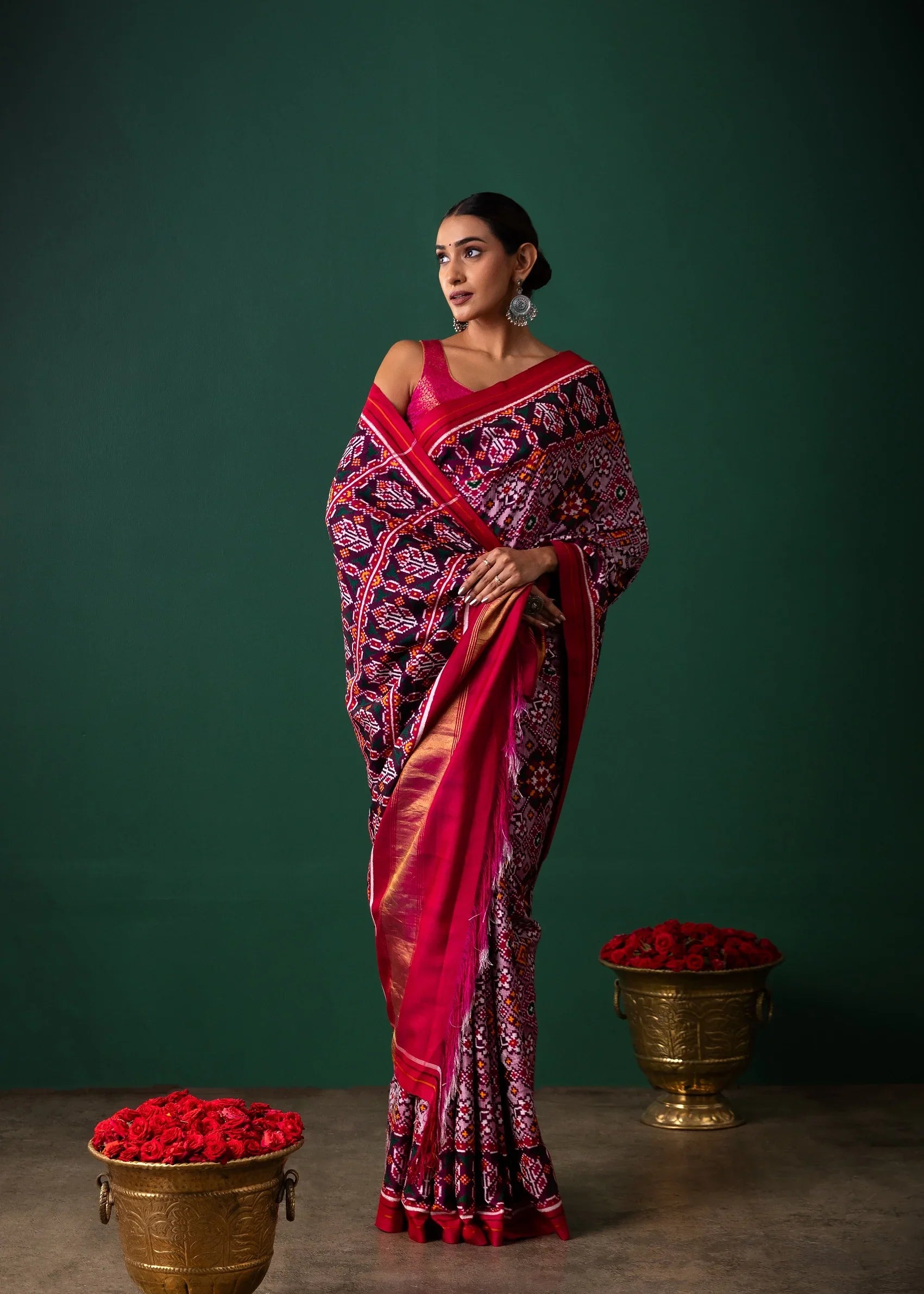 Light Purple Patan Pattola Saree All Over Motifs | Mokshaa