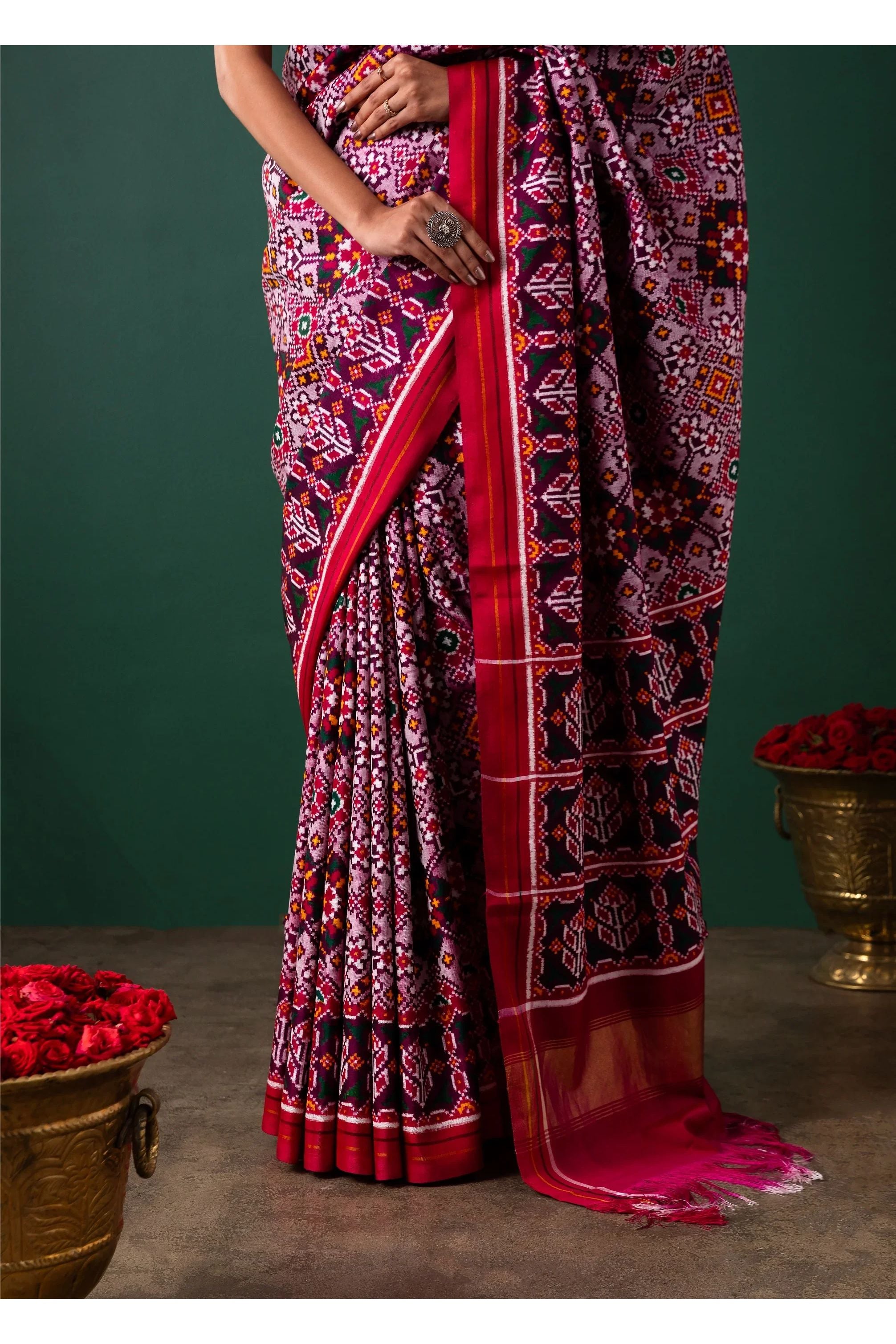 Light Purple Patan Pattola Saree All Over Motifs - Mokshaa