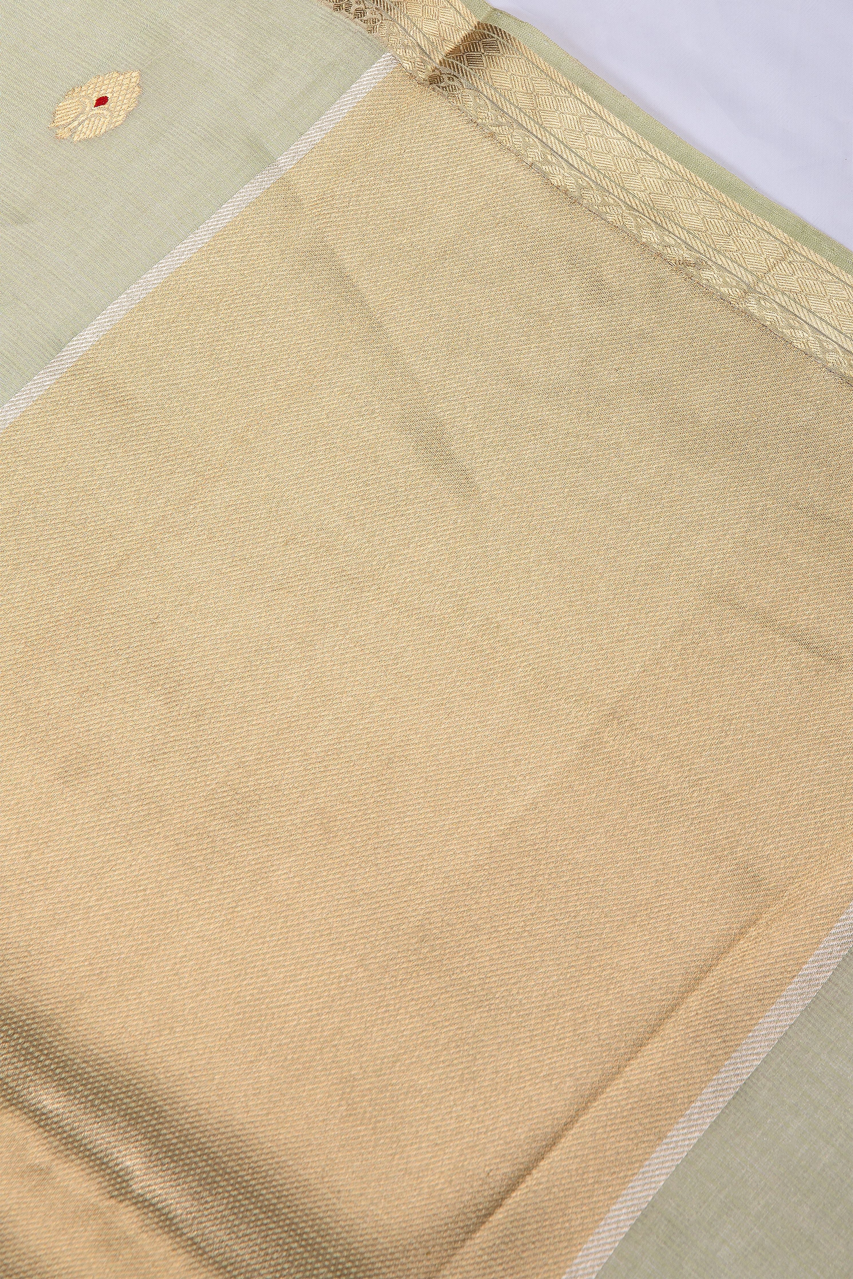Mint Green Banaras Tissue Kotta Saree - Mokshaa