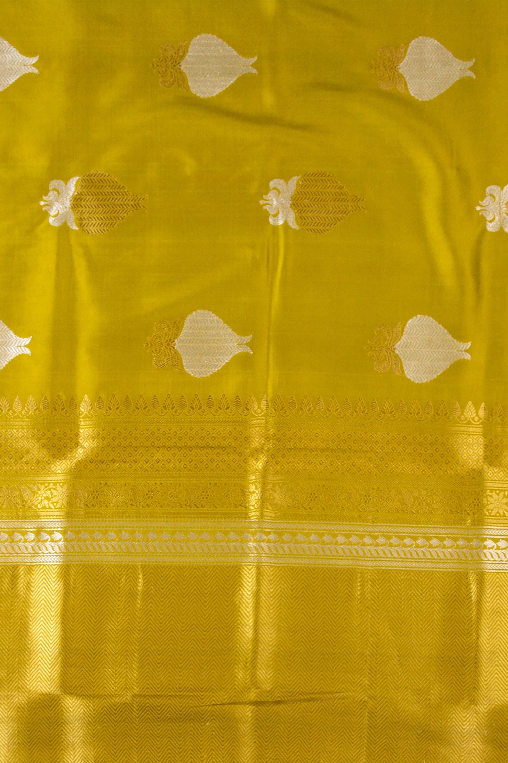 Pastel Green Banaras Silk Saree - Mokshaa