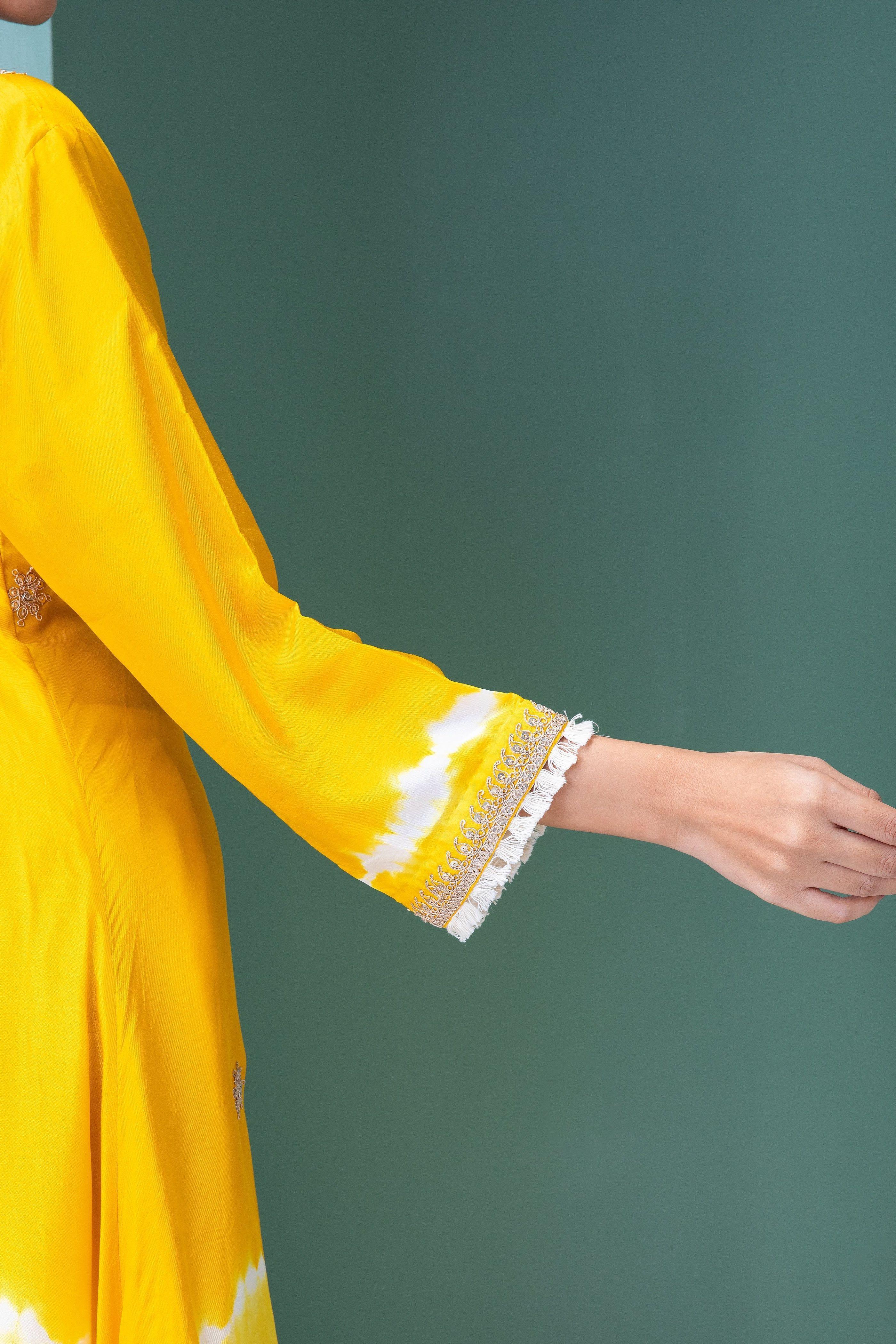 Sunshine Yellow Silk Kurta Set - Mokshaa