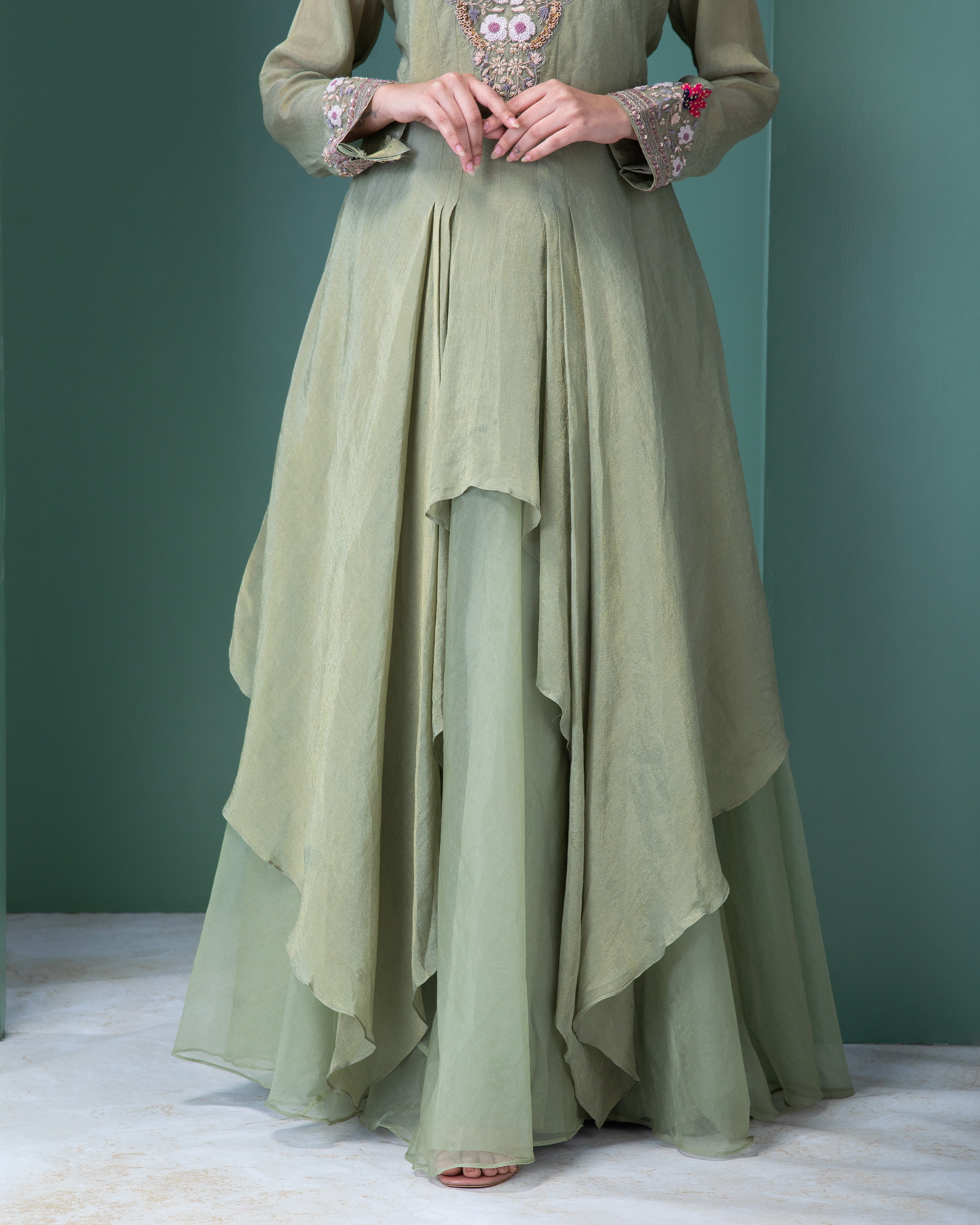 Sage Green Anarkali Set