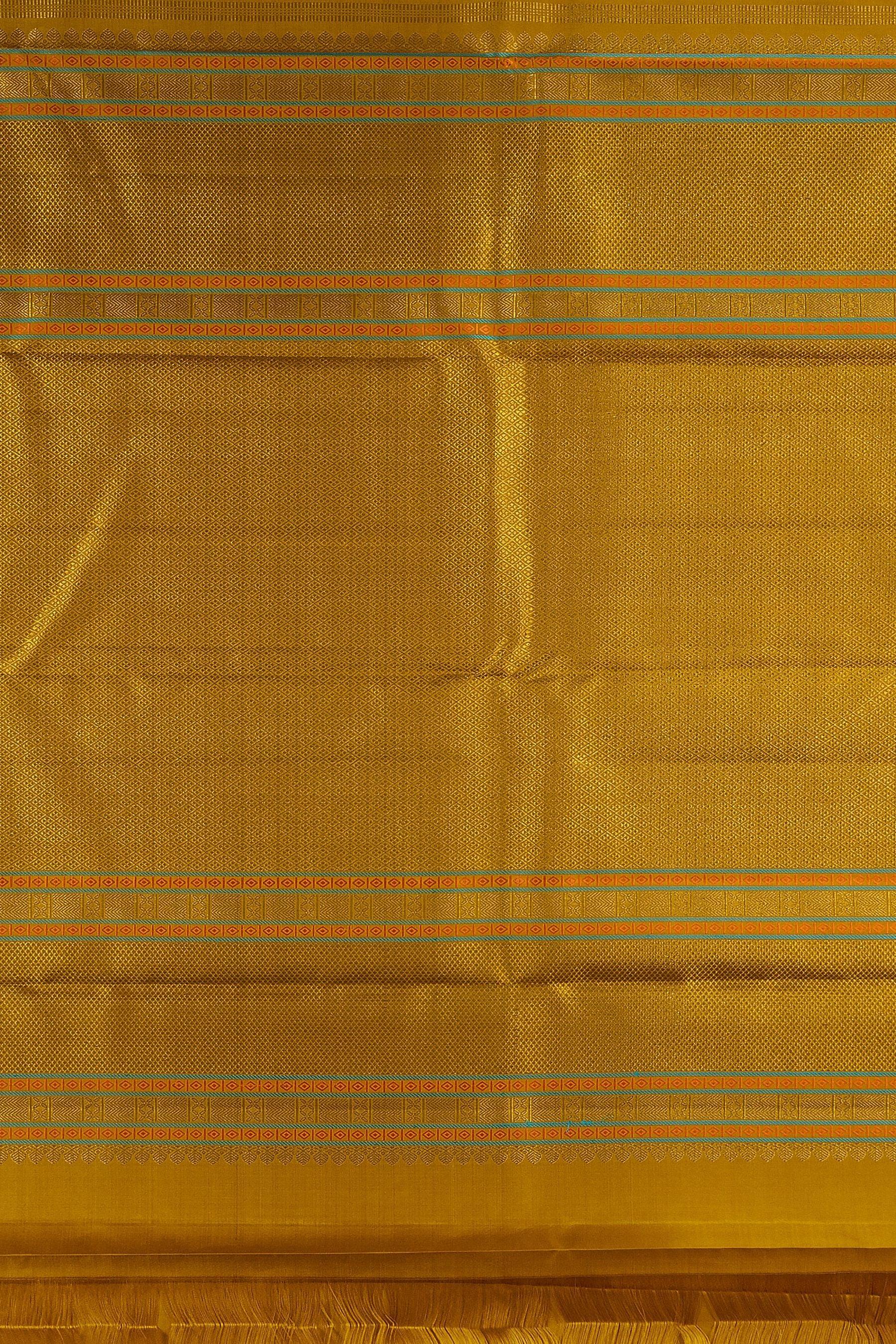 Mustard Kanchipuram Silk Saree - Mokshaa