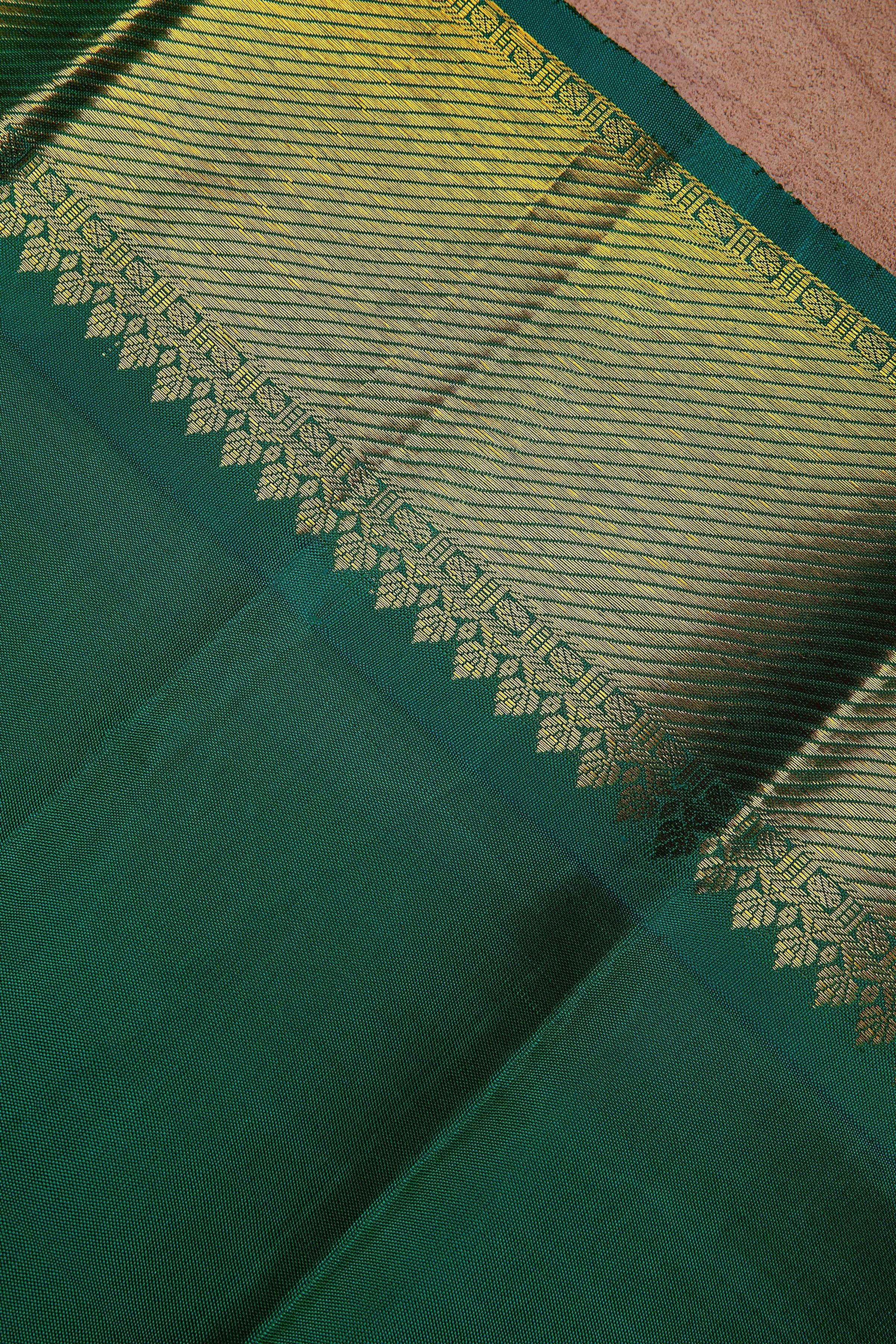 Mustard Kanchipuram Silk Saree - Mokshaa