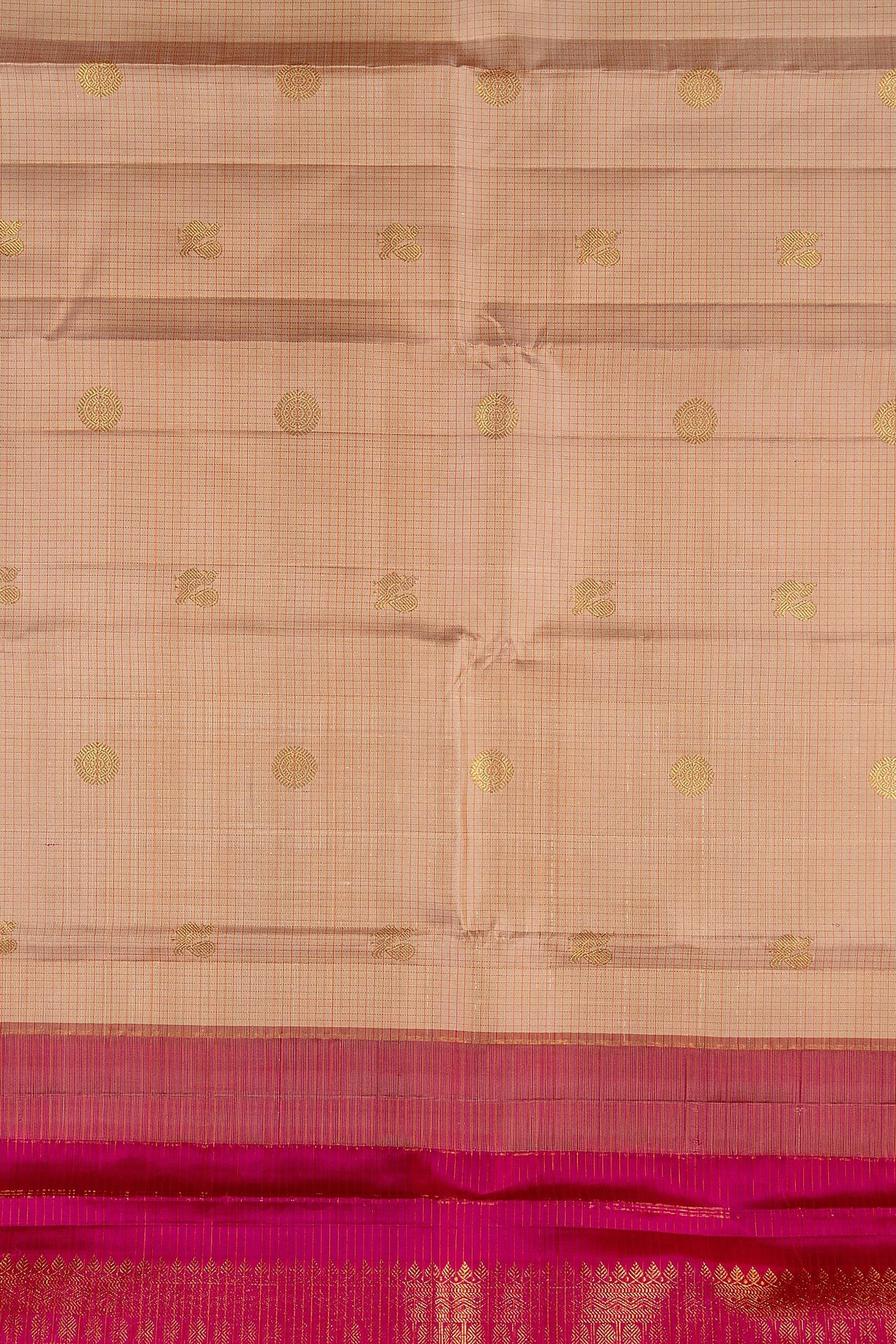 Beige Kanchipuram Silk Saree - Mokshaa