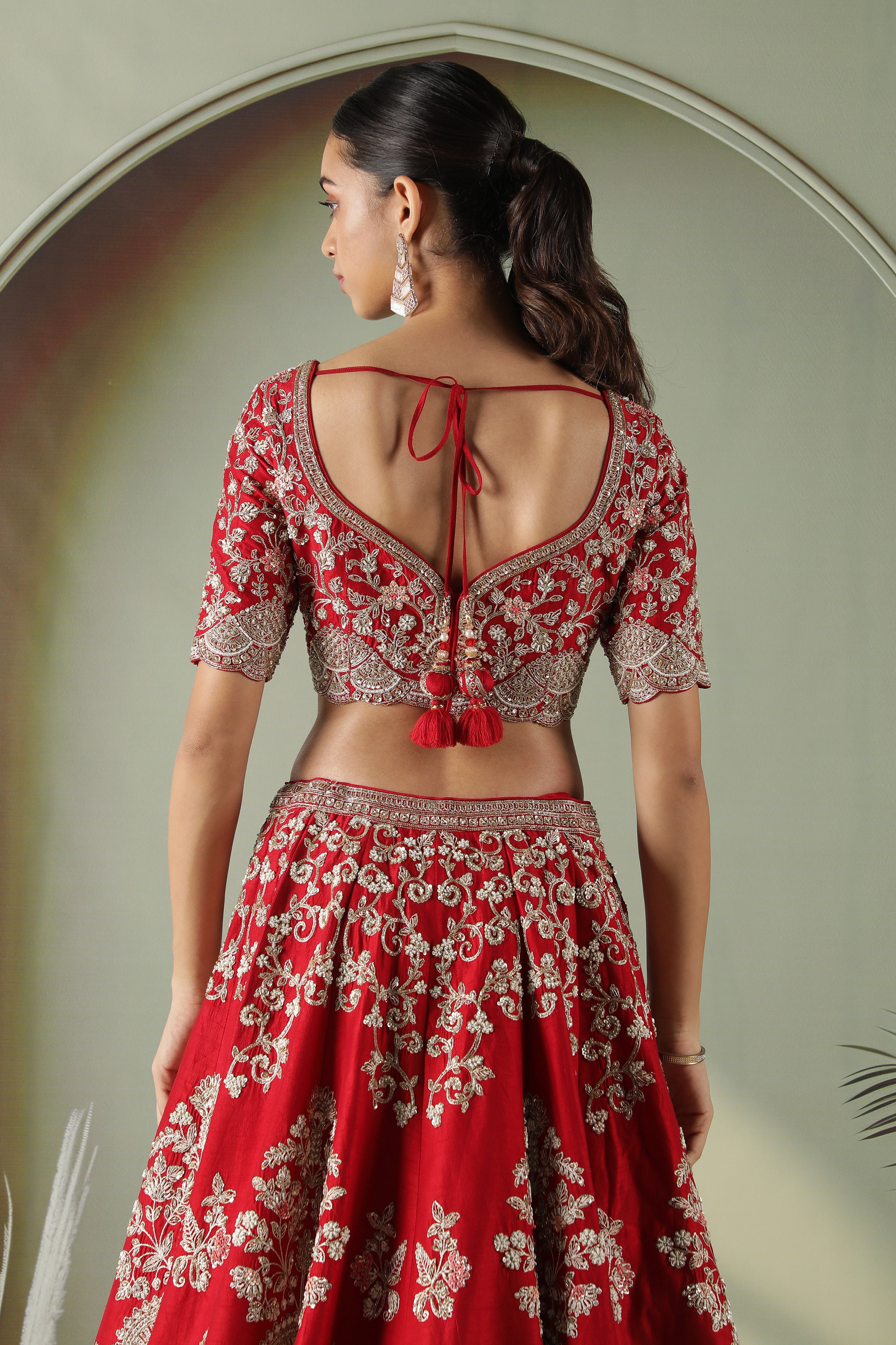 Plum Raw Silk Bridal Lehenga Set