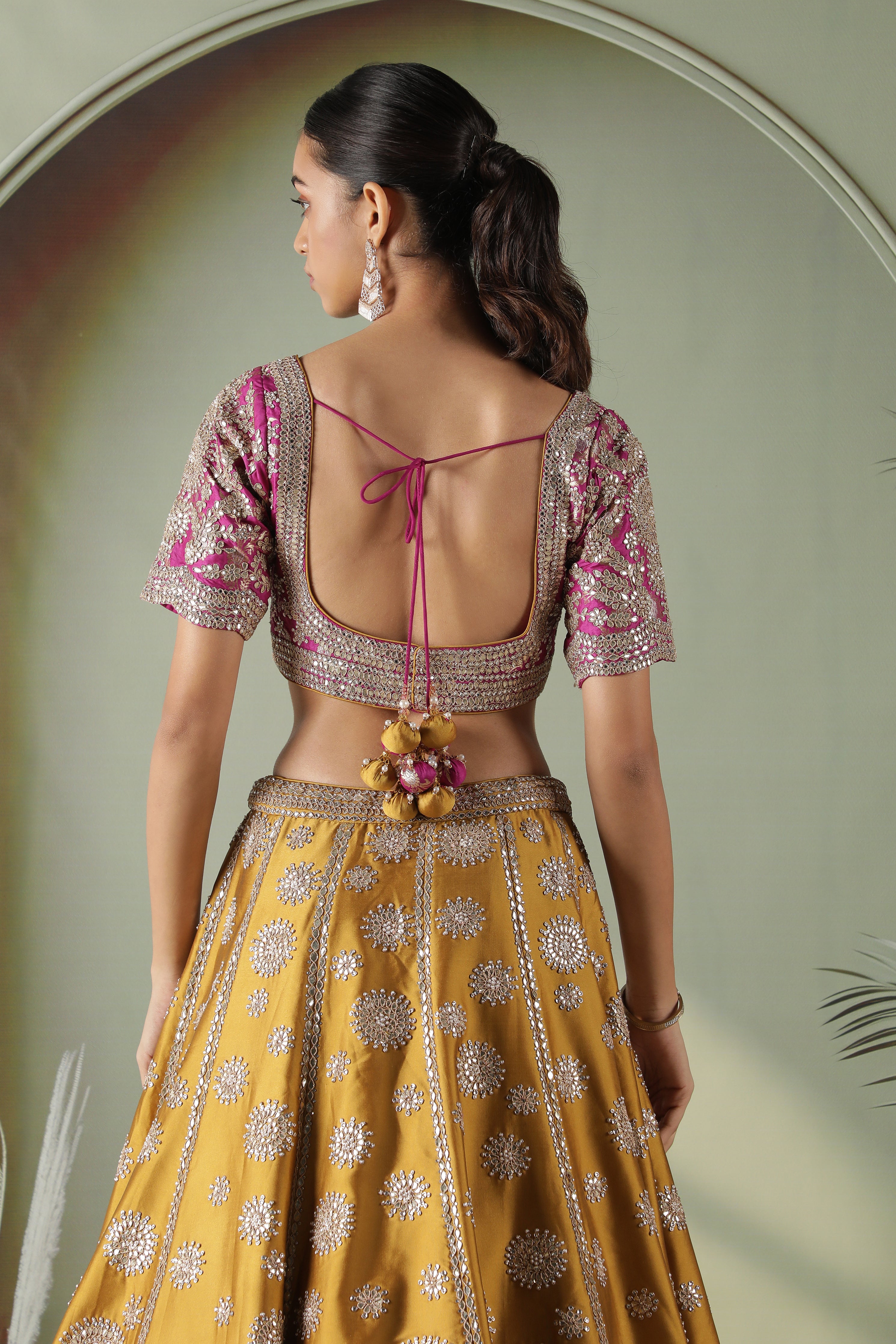 Mustard Silk Lehenga Set