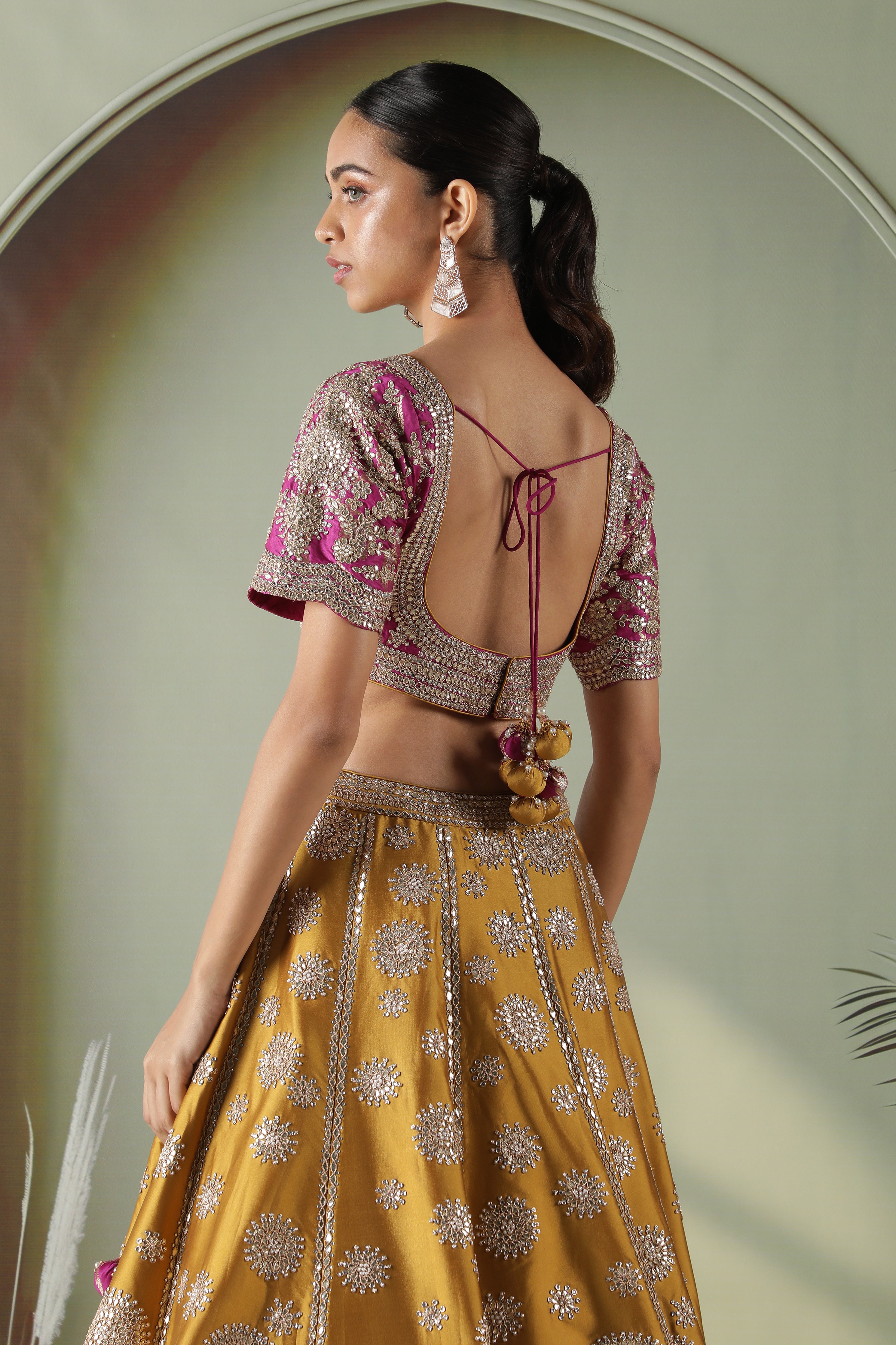 Mustard Silk Lehenga Set