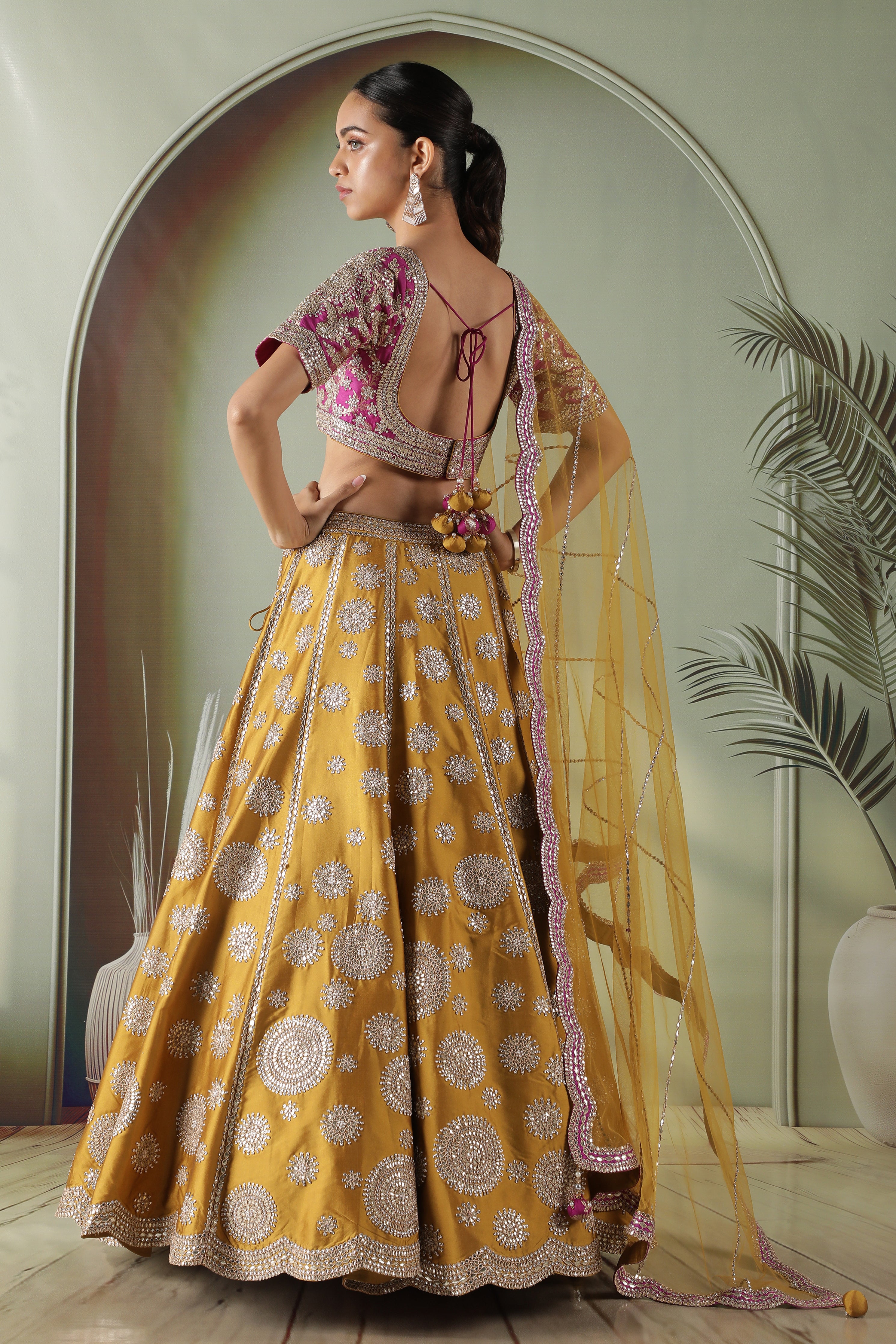 Mustard Silk Lehenga Set