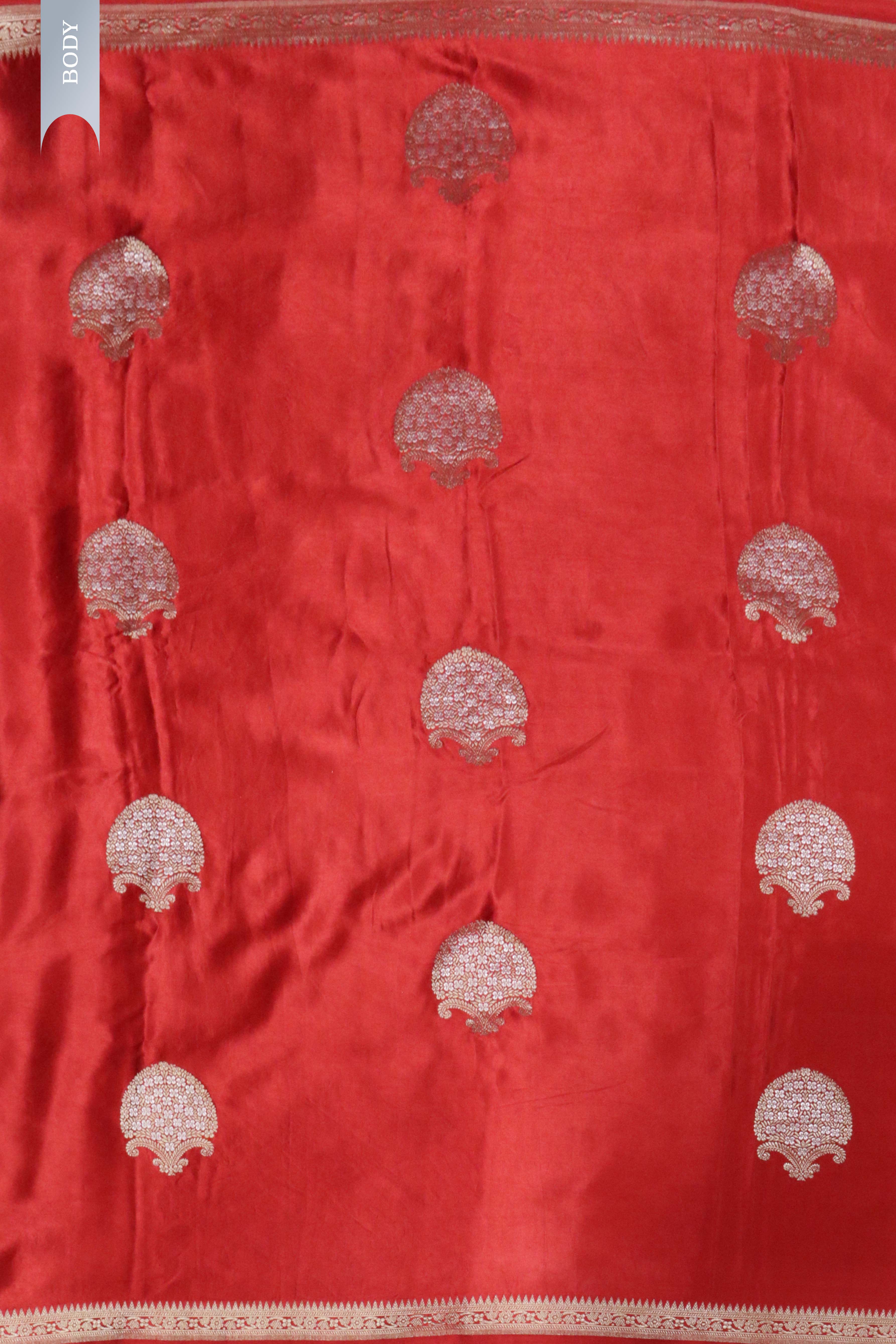 Red Banaras Fancy Butta Silk Saree