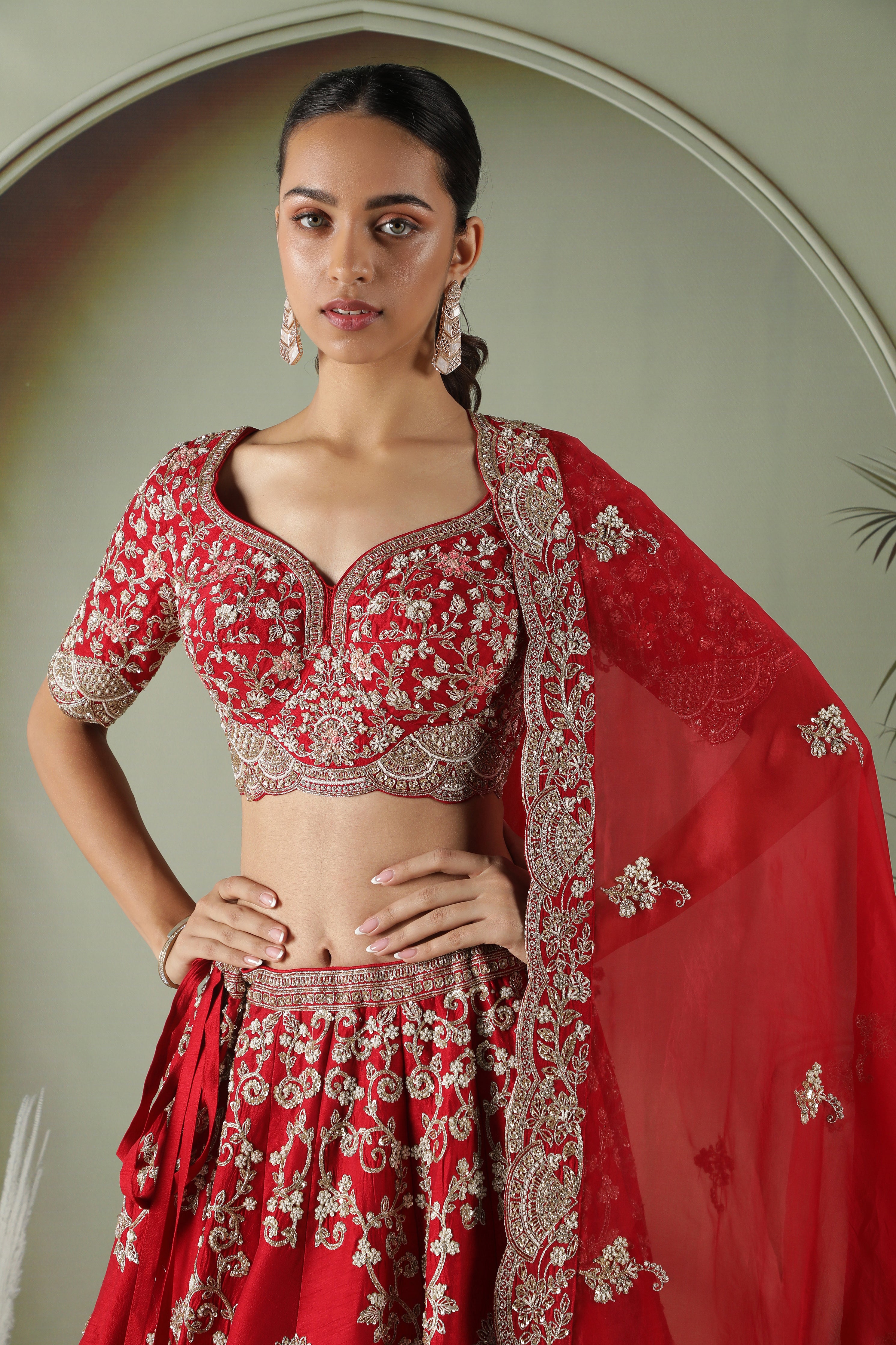 Plum Raw Silk Bridal Lehenga Set
