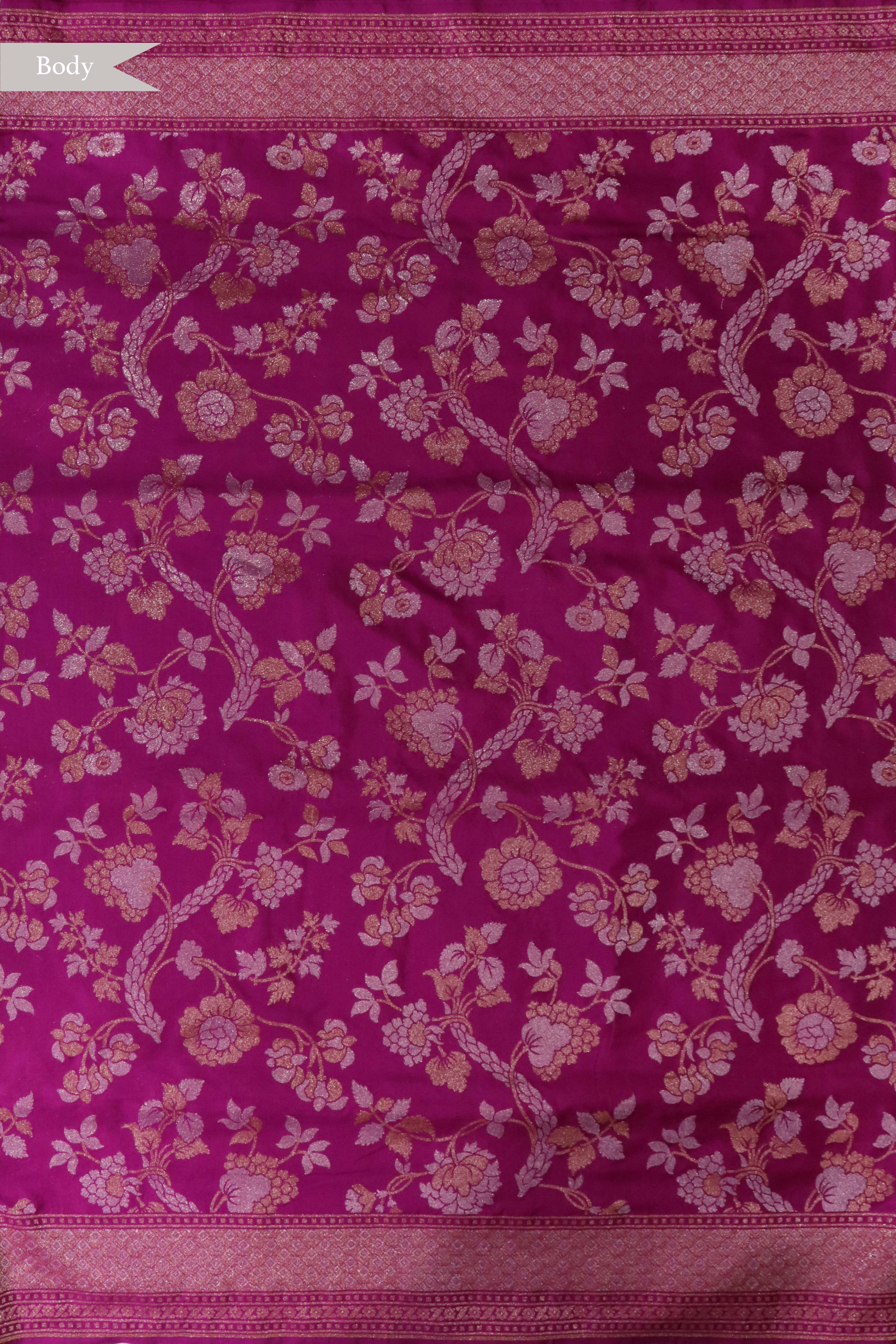 Rani Pink Banarasi Silk Saree