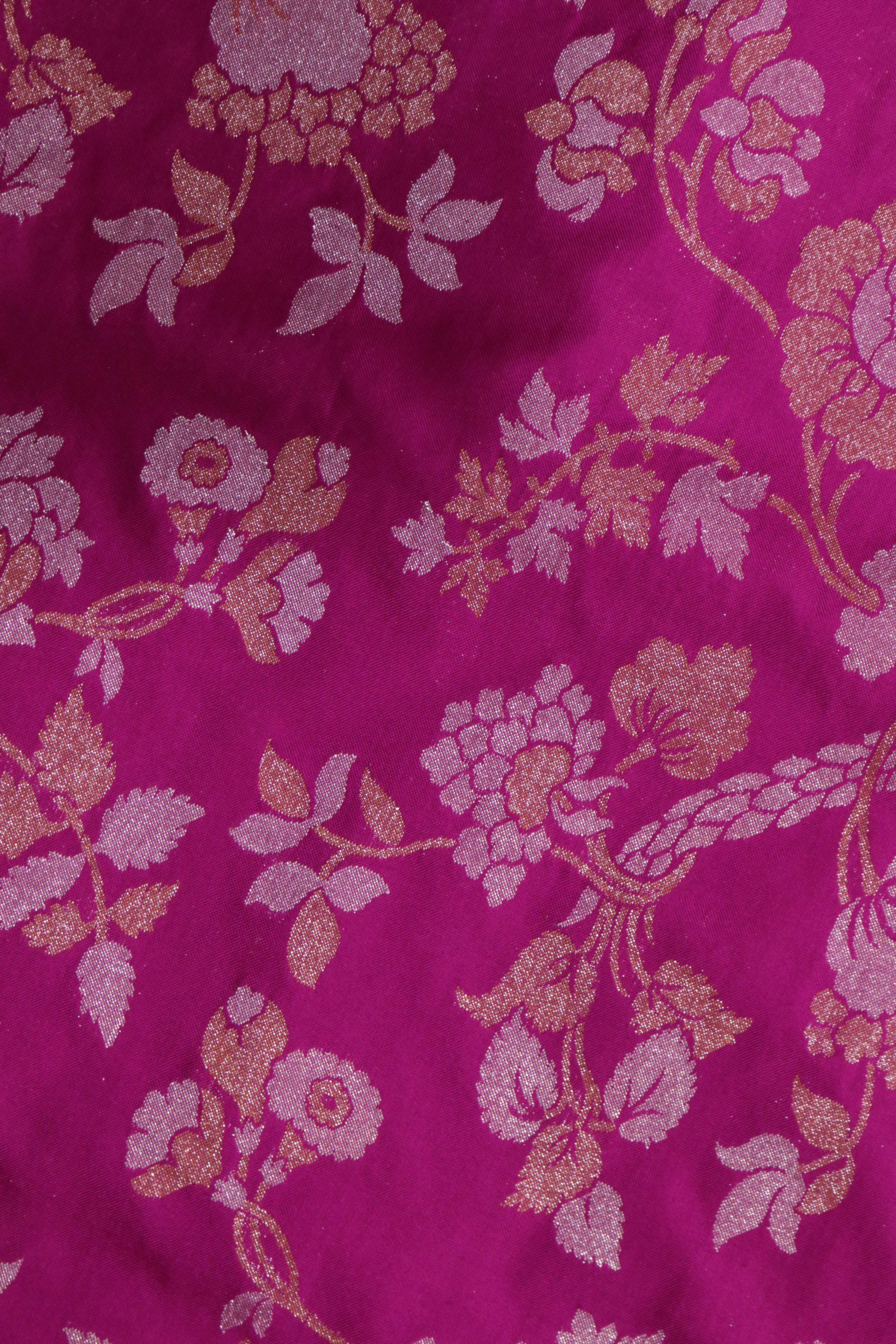Rani Pink Banarasi Silk Saree
