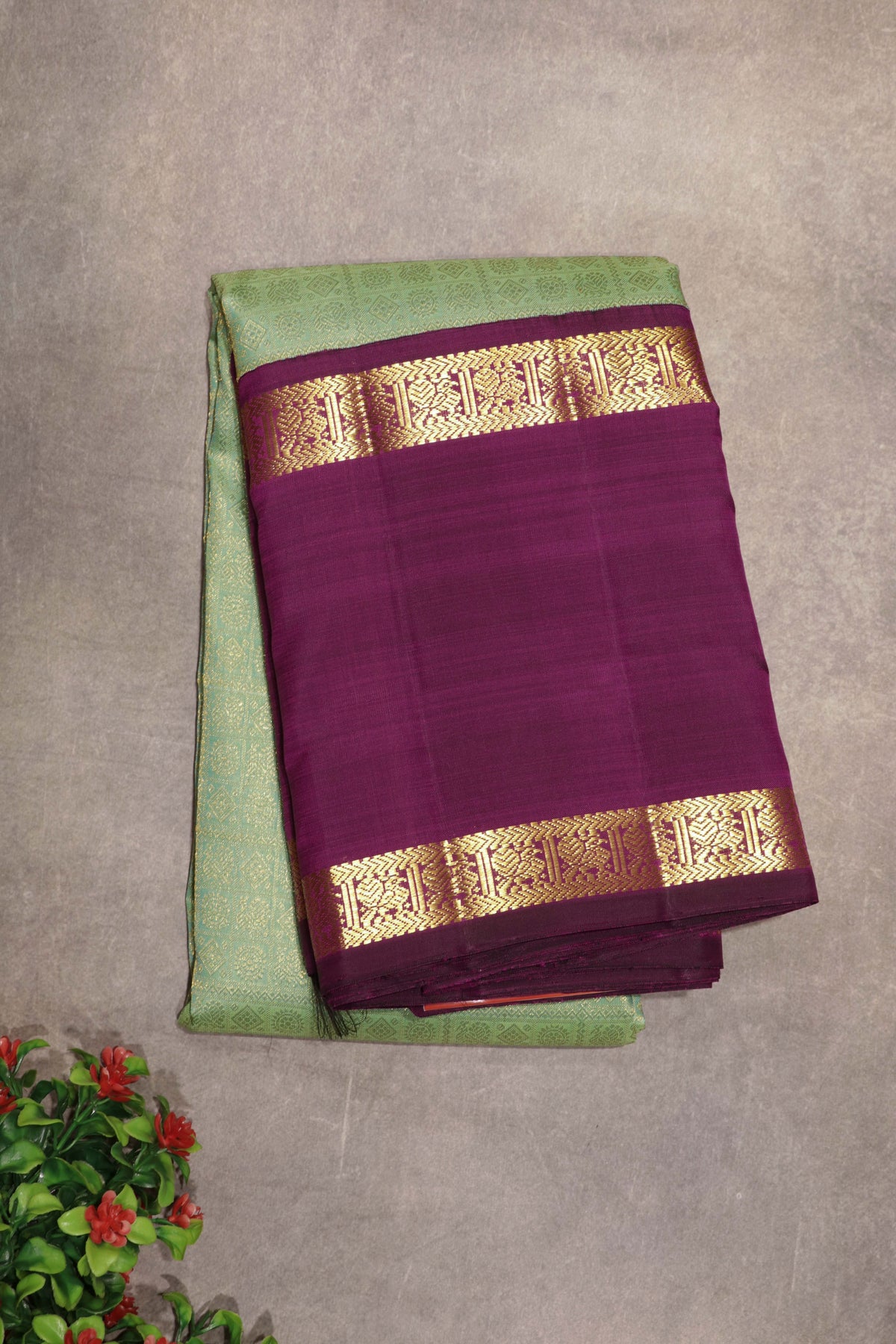 Sea Green Kanchivaram Silk Saree