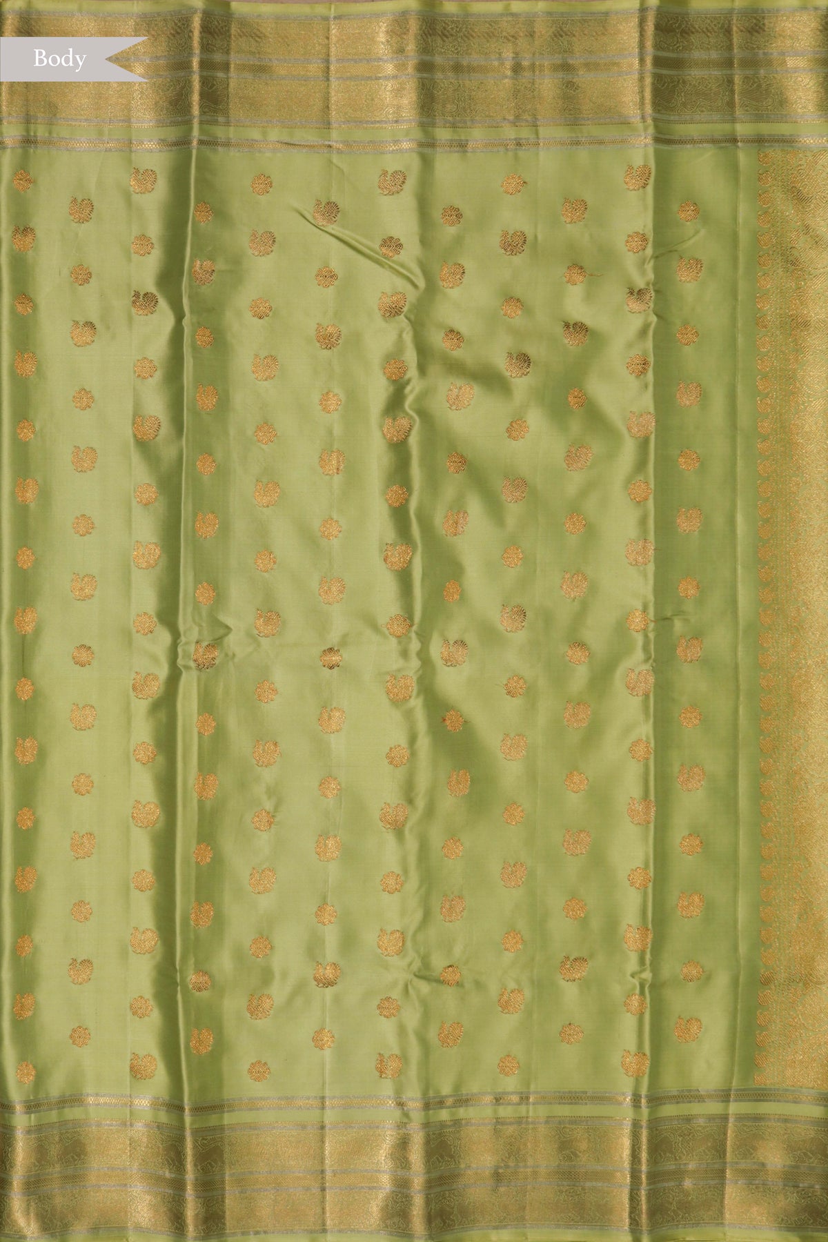 Pista Green Twill Silk Saree