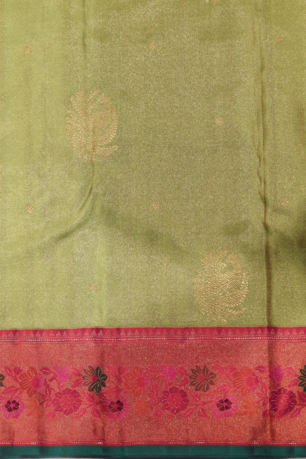 Pista Green Kanchivaram Tissue Silk Saree