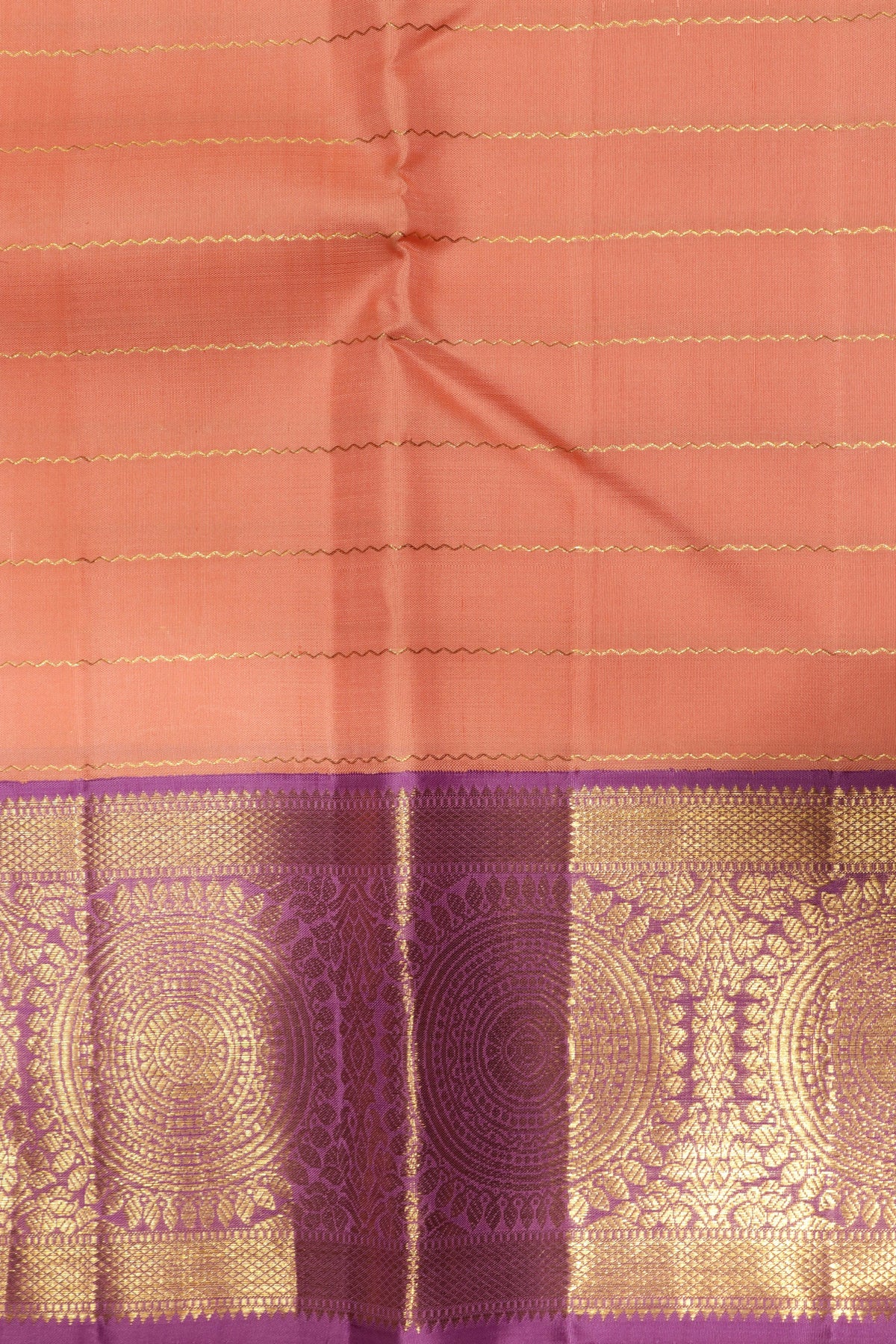 Peach Kanchivaram Silk Saree