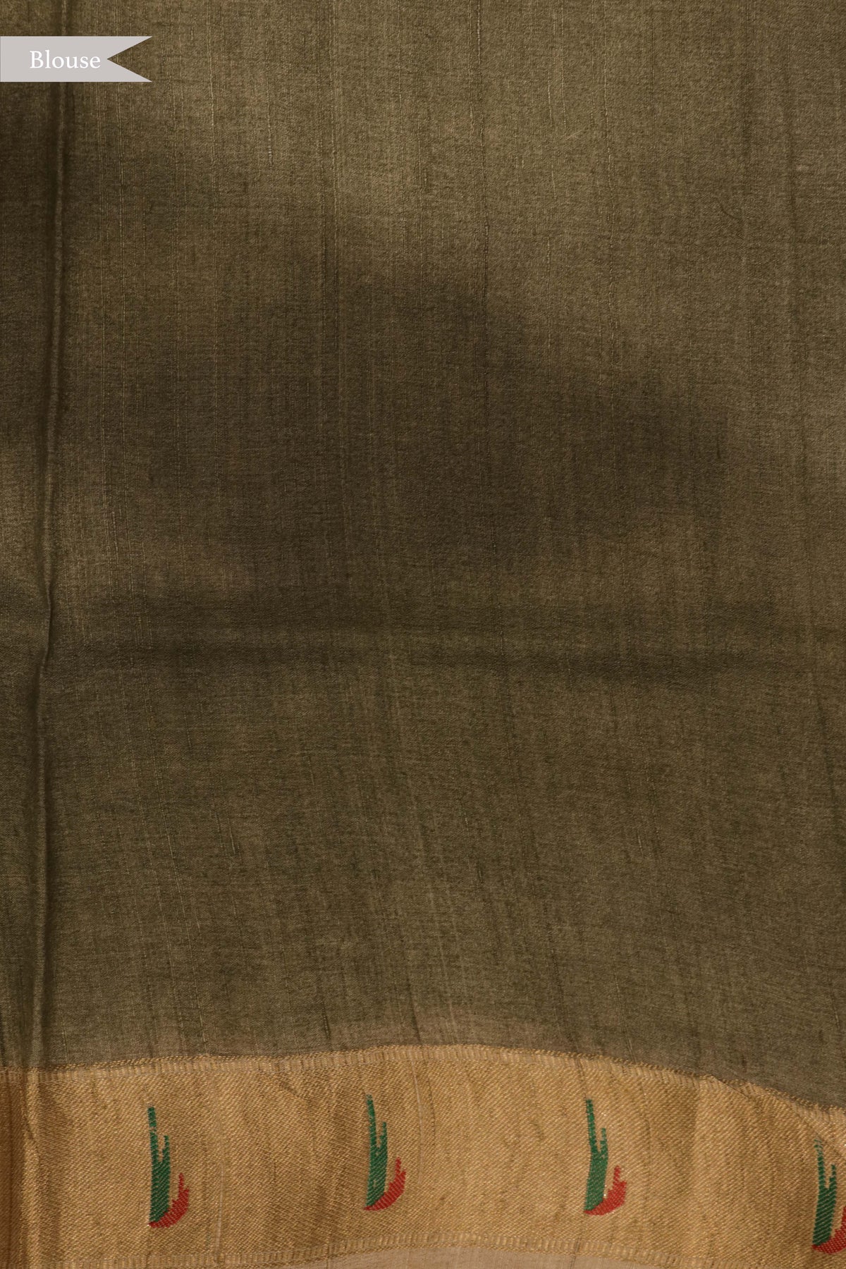 Beige Kalamkari Tussar Silk Saree