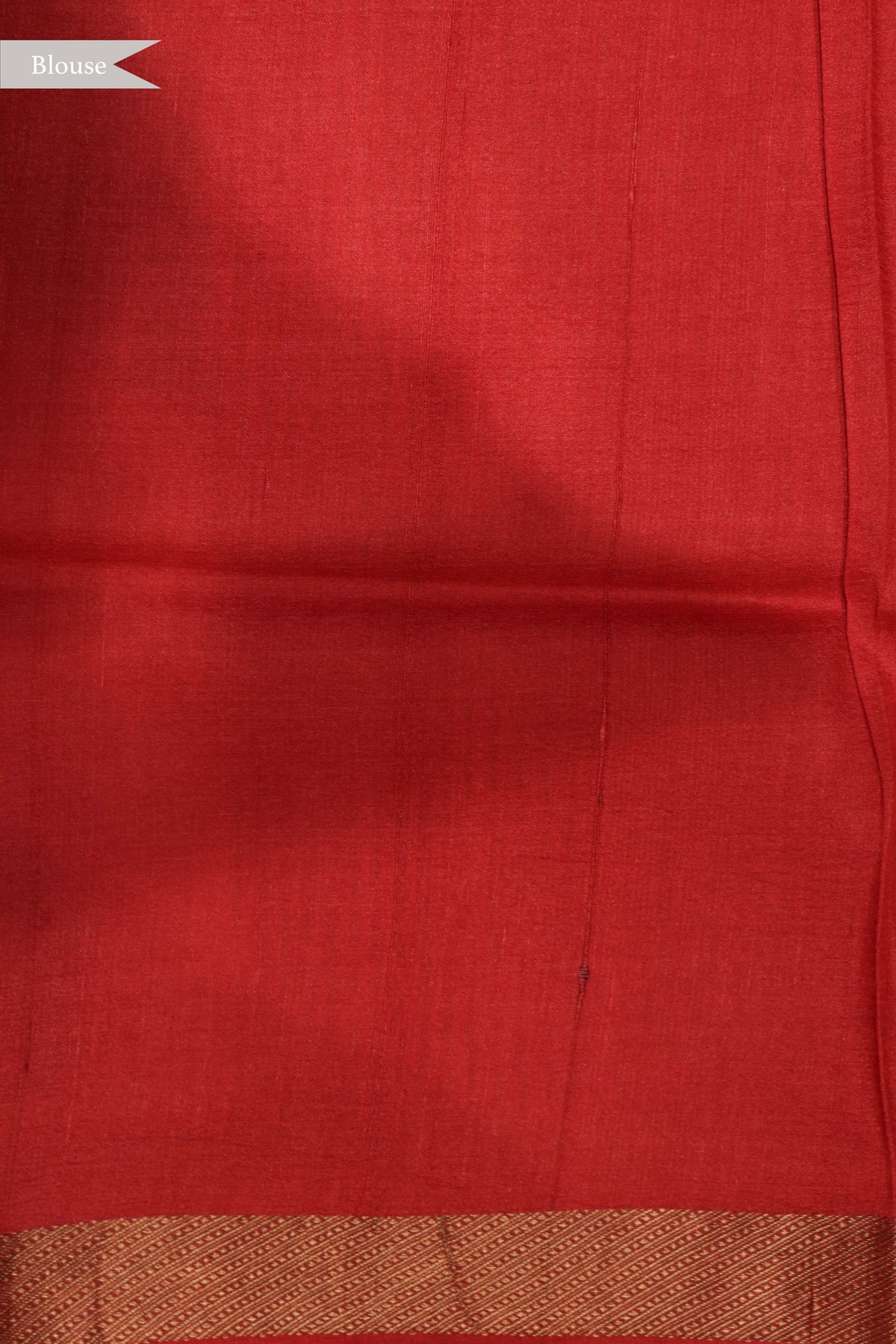 Red Geometric Print Tussar Silk Saree