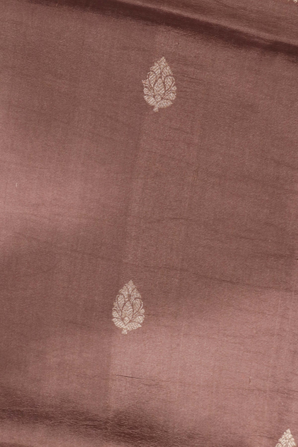 Dusty Lavender Tussar Silk Saree with Floral Print