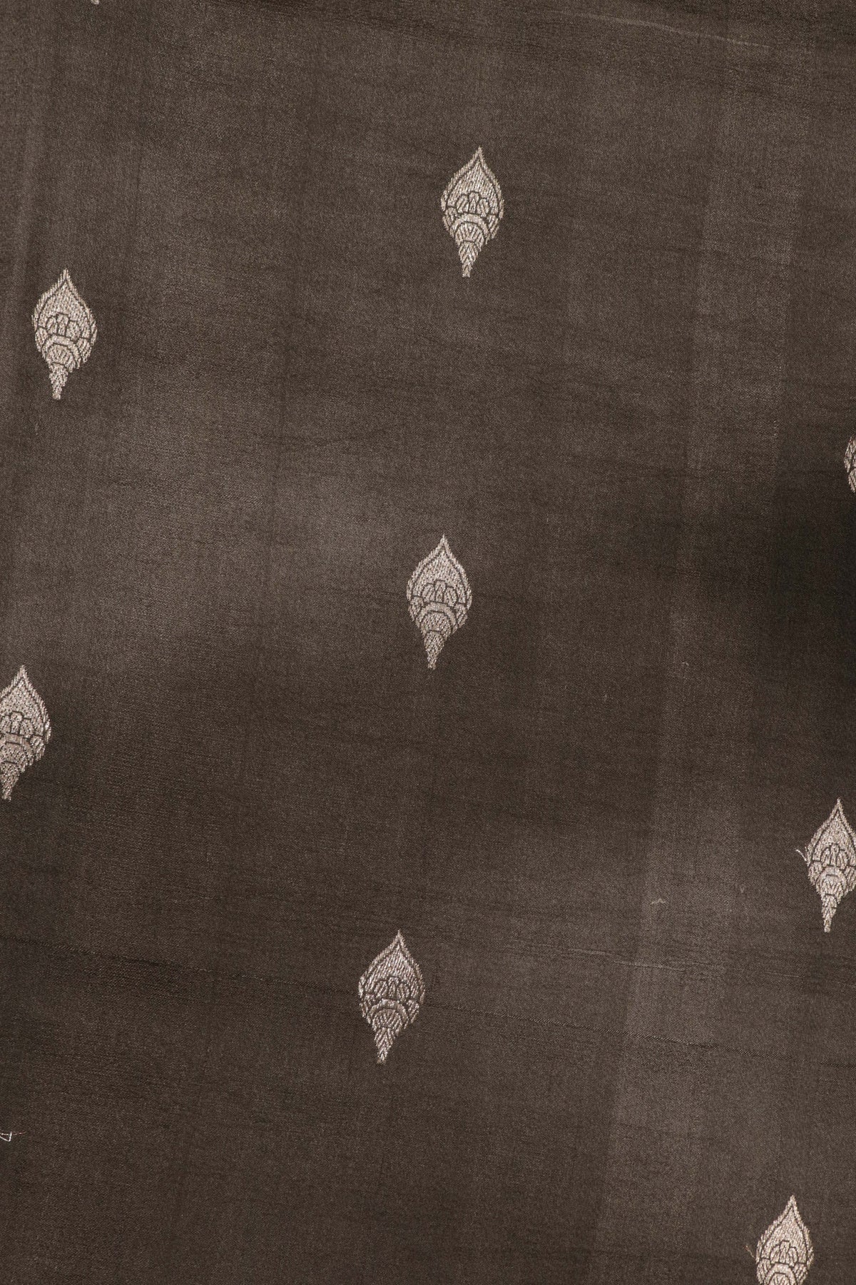 Grey Tussar Silk Saree with Digital Floral Border