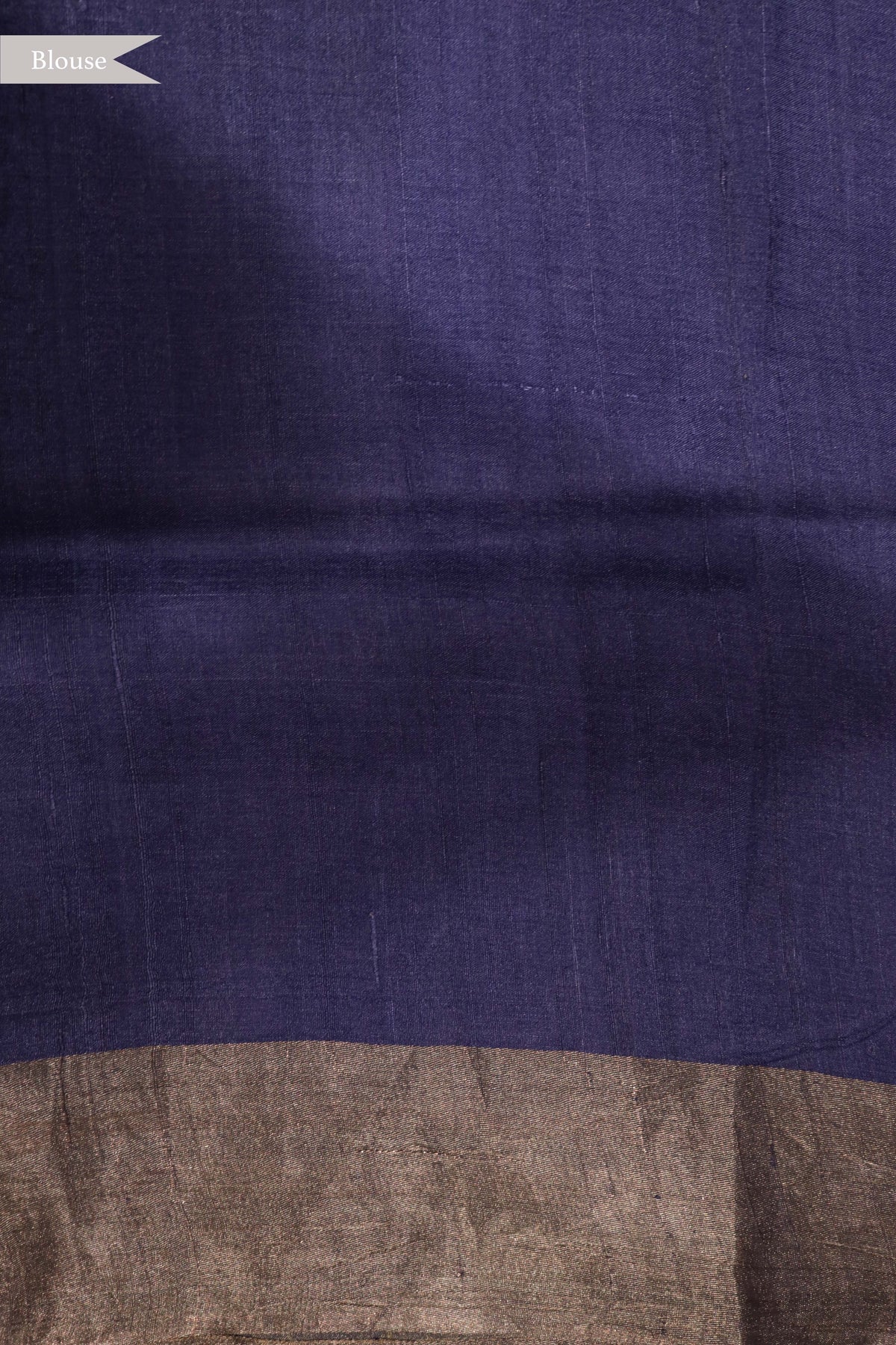 Ink Blue Floral Tussar Silk Saree