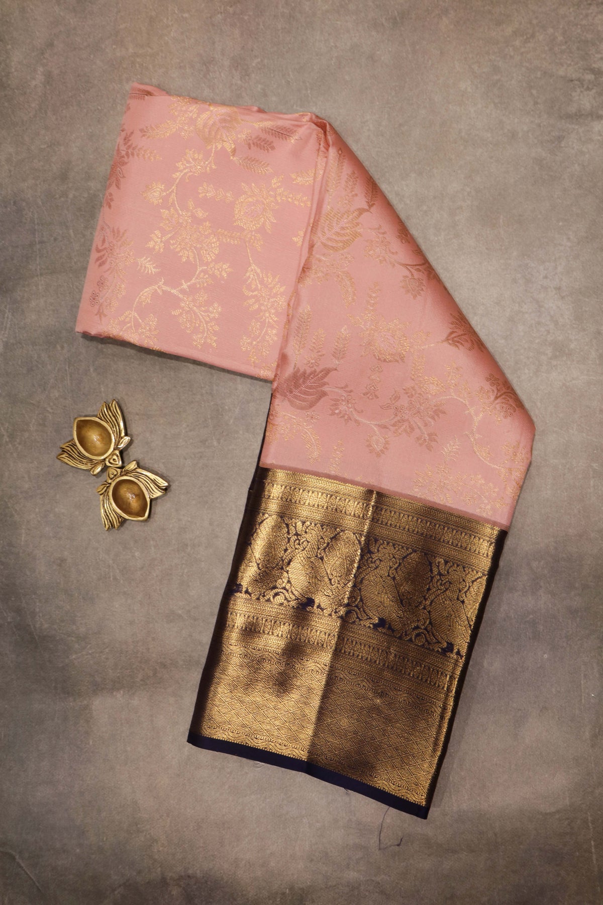 Baby Pink Kanchivaram Silk Saree