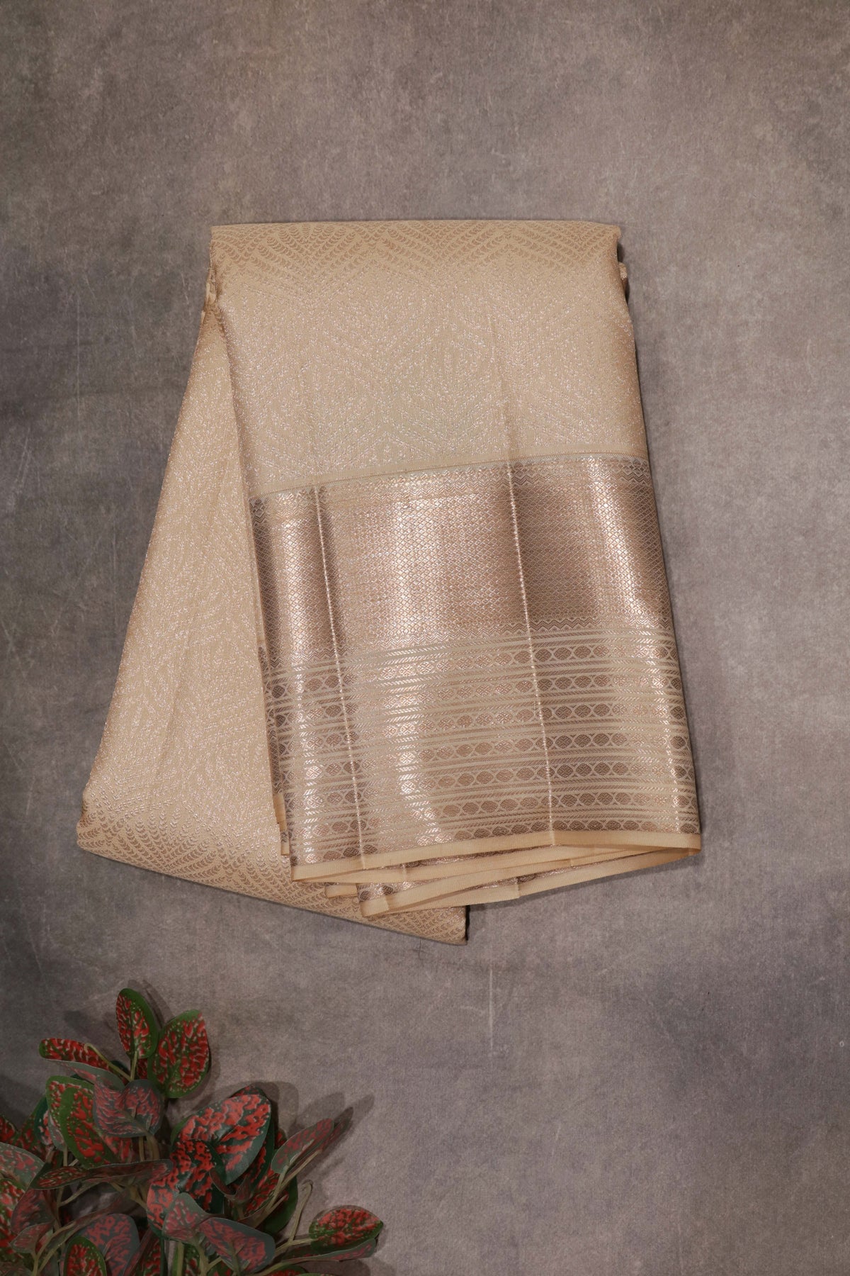 Light Gold Kanchivaram Silk Saree