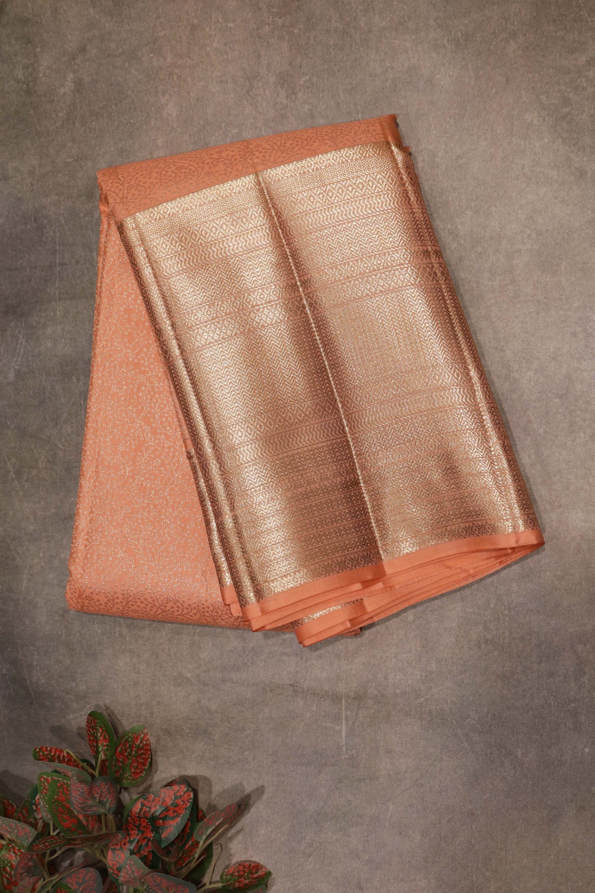 Peach Kanchivaram Silk Saree