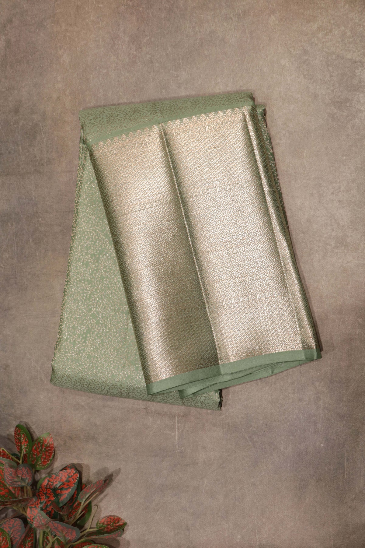 Sea Green Kanchivaram Silk Saree