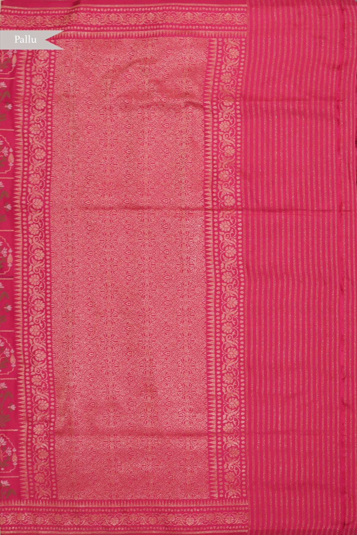 Rani Pink Banarasi Silk Jamdani Saree