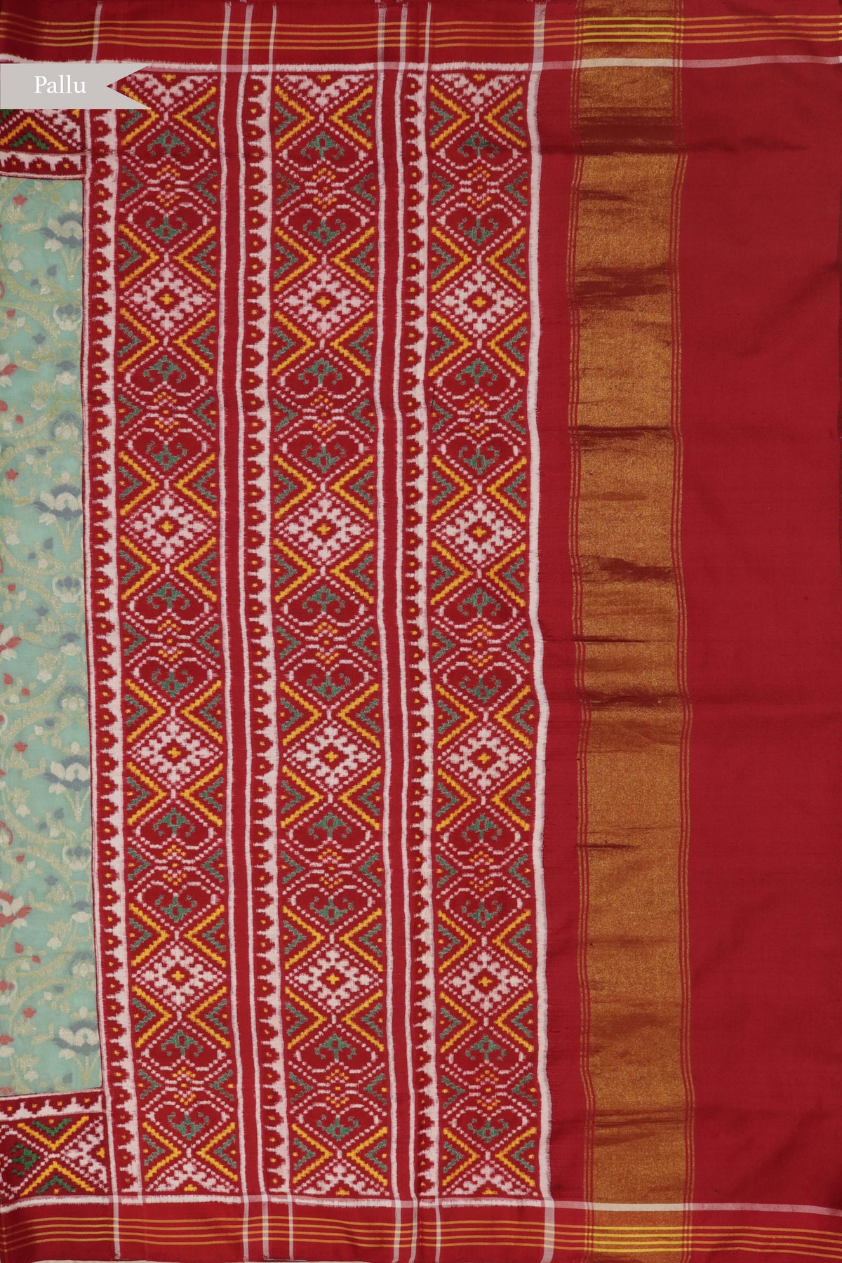 Sea Green Banarasi Kora Silk Fusion Saree