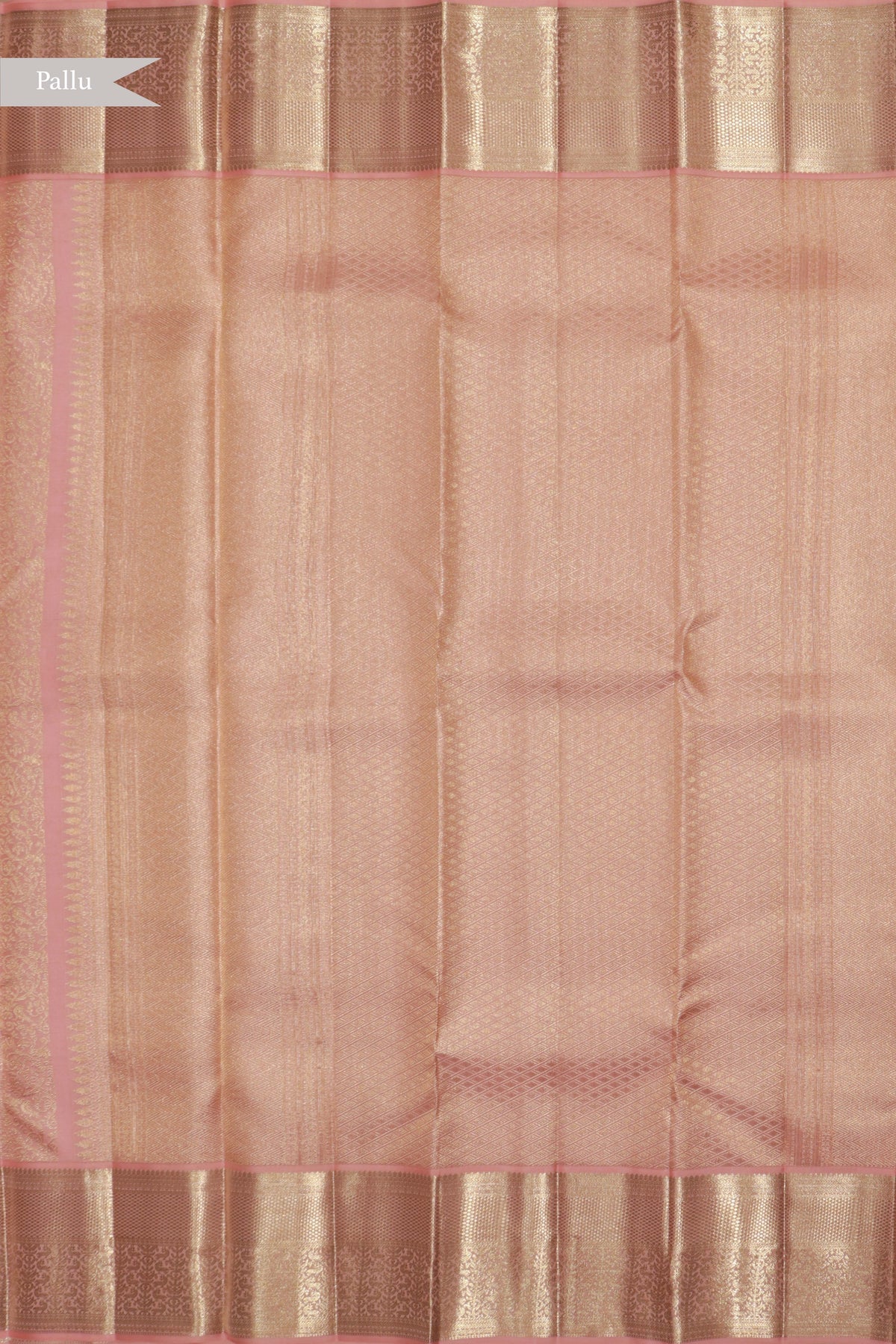 Baby Pink Kanchivaram Silk Saree with Zari Weaving