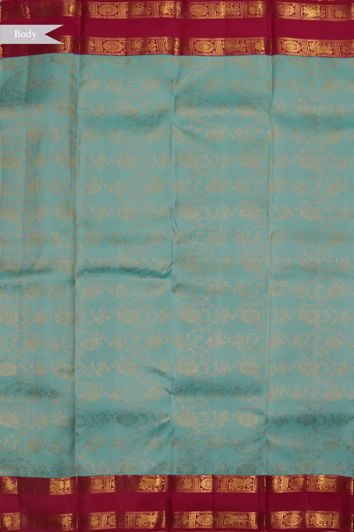 Turquoise Blue Kanchivaram Silk Saree