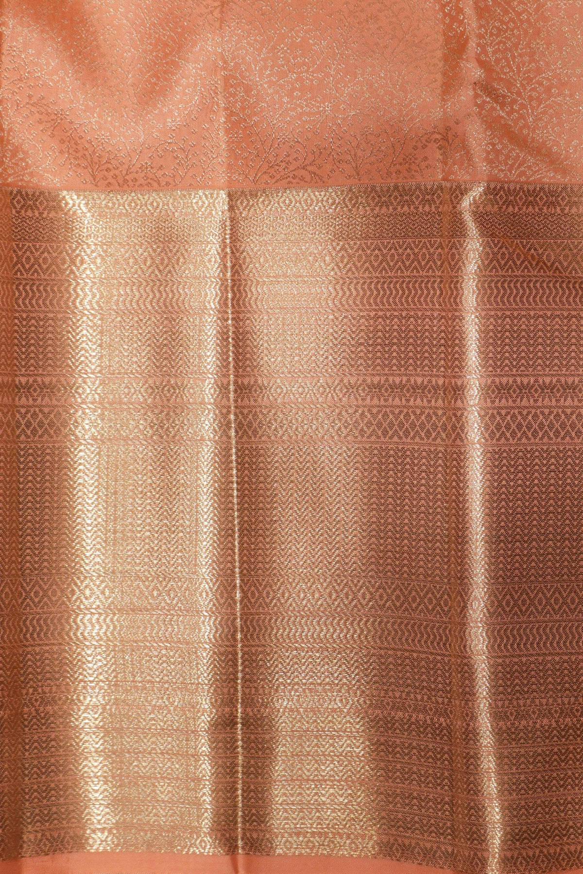 Peach Kanchivaram Silk Saree