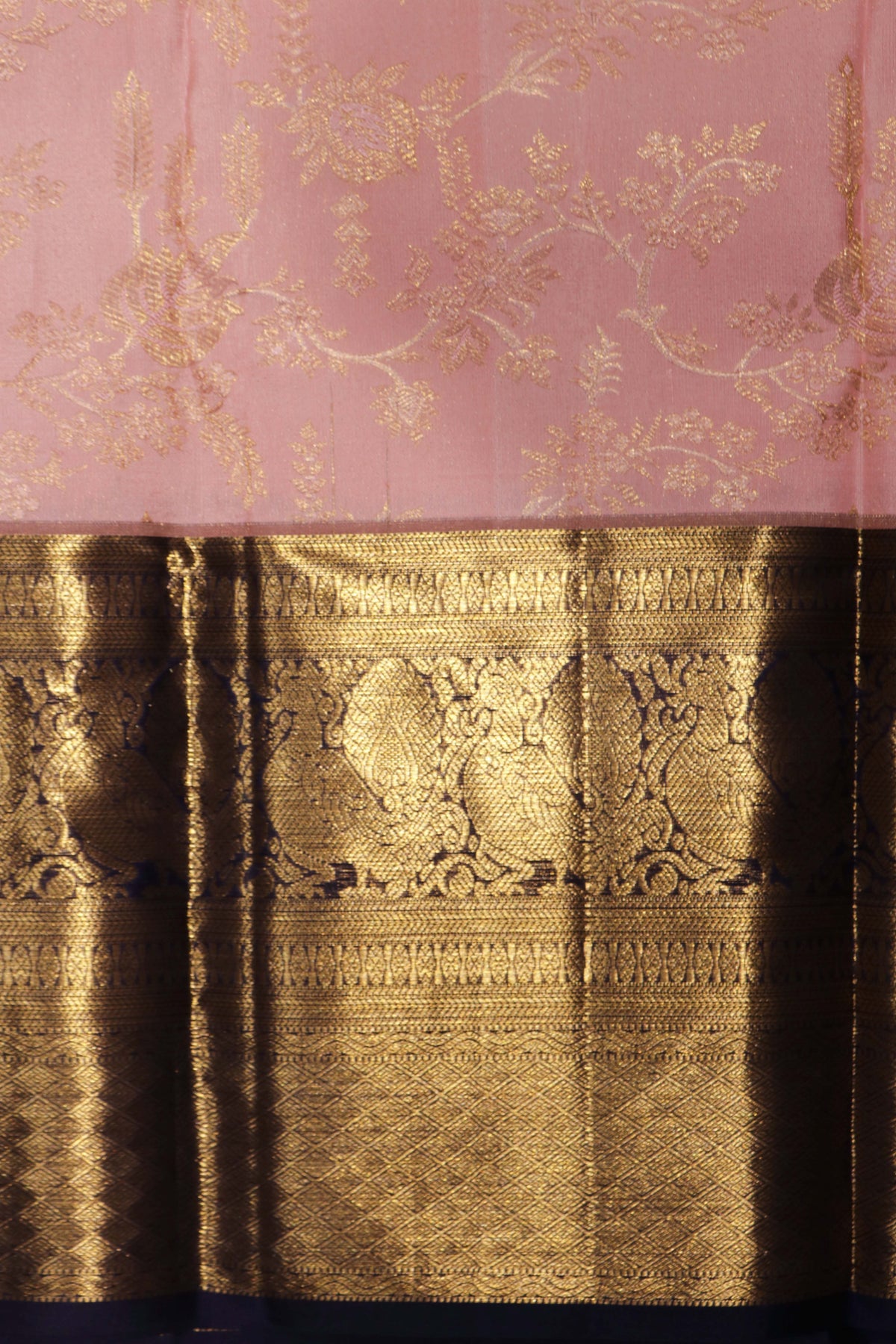 Baby Pink Kanchivaram Silk Saree