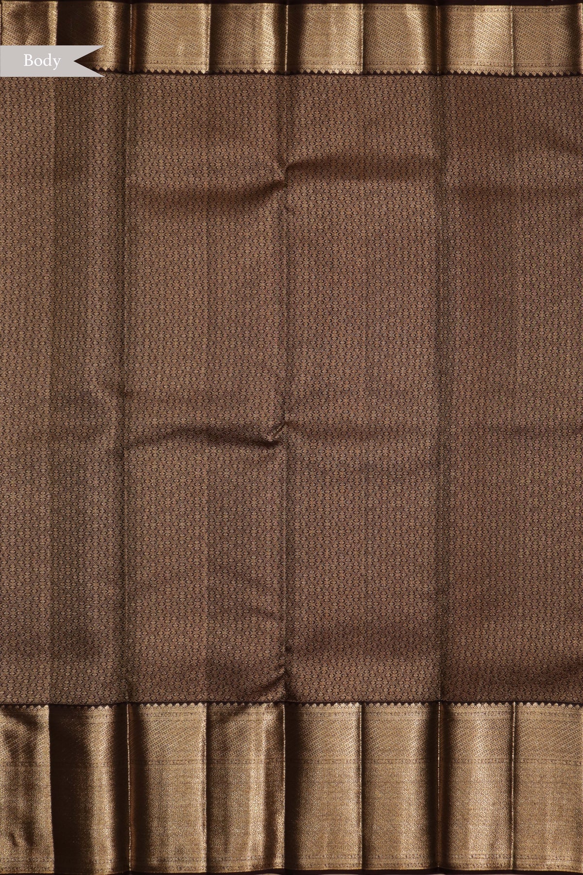 Dark Brown Kanchivaram Silk Saree