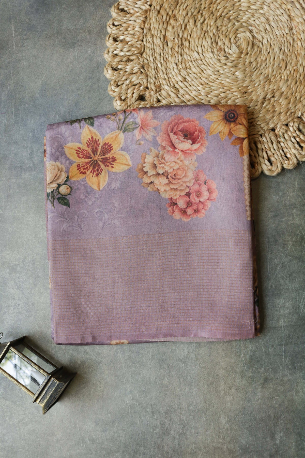Lavender Soft Tussar Silk Saree - Mokshaa