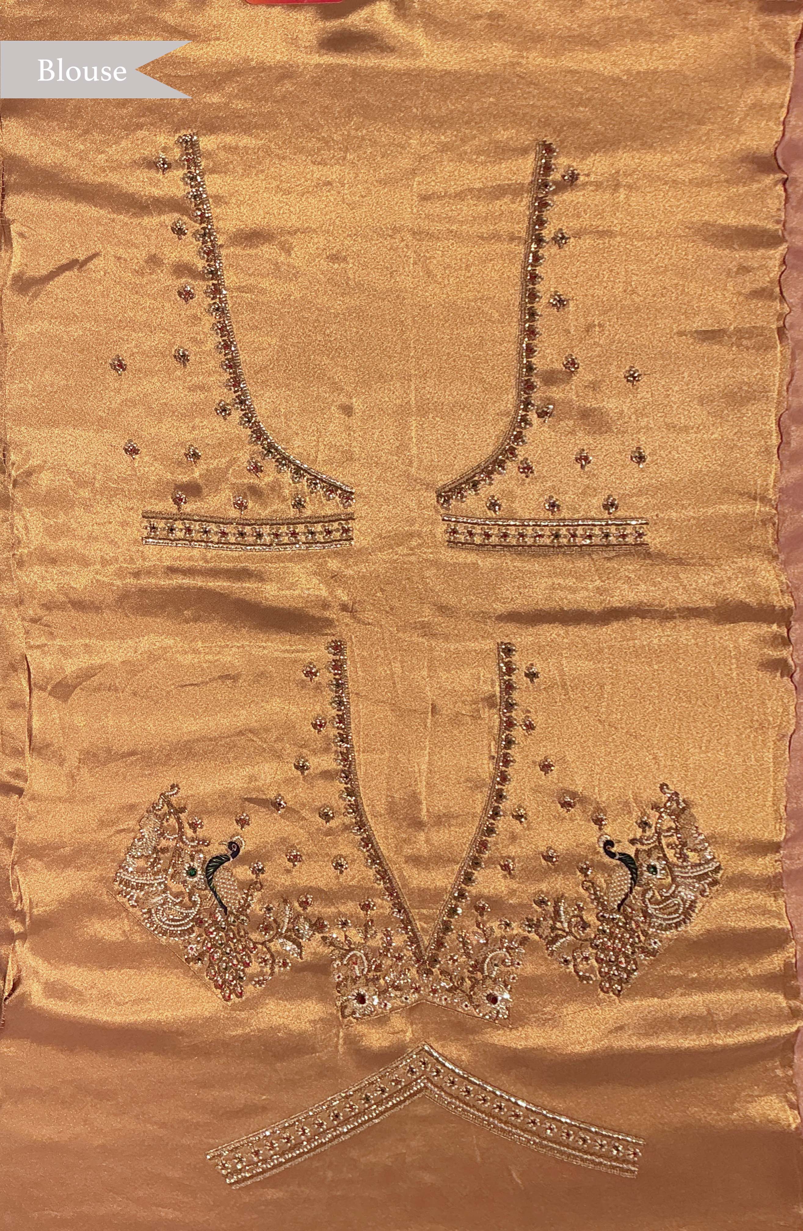 Onion Pink Banaras Handloom Tissue Saree