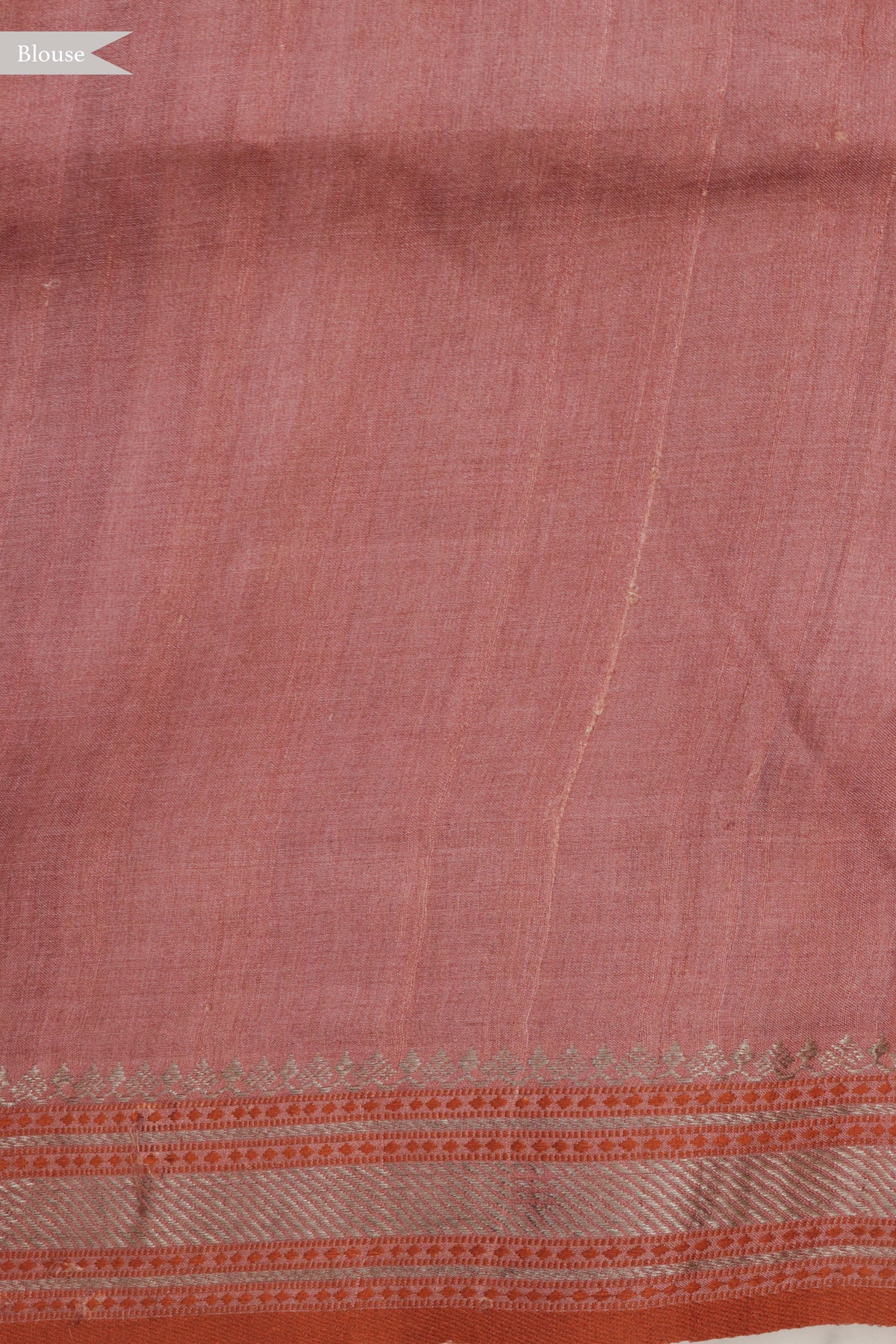 Dusty Rose Pink Tussar Silk Saree