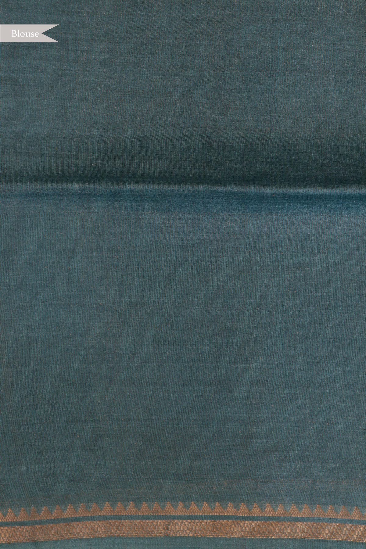 Teal Blue Tussar Silk Saree