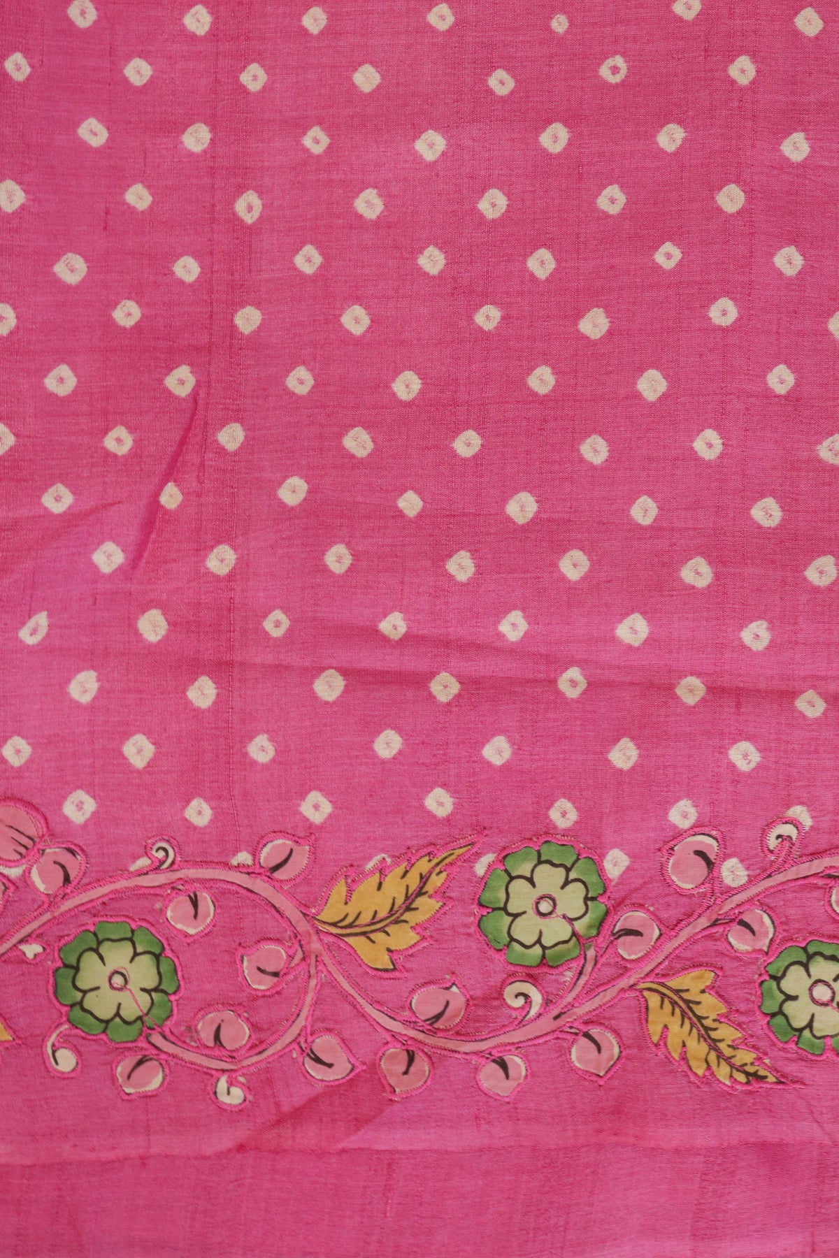 Rani Pink Tussar Silk Saree