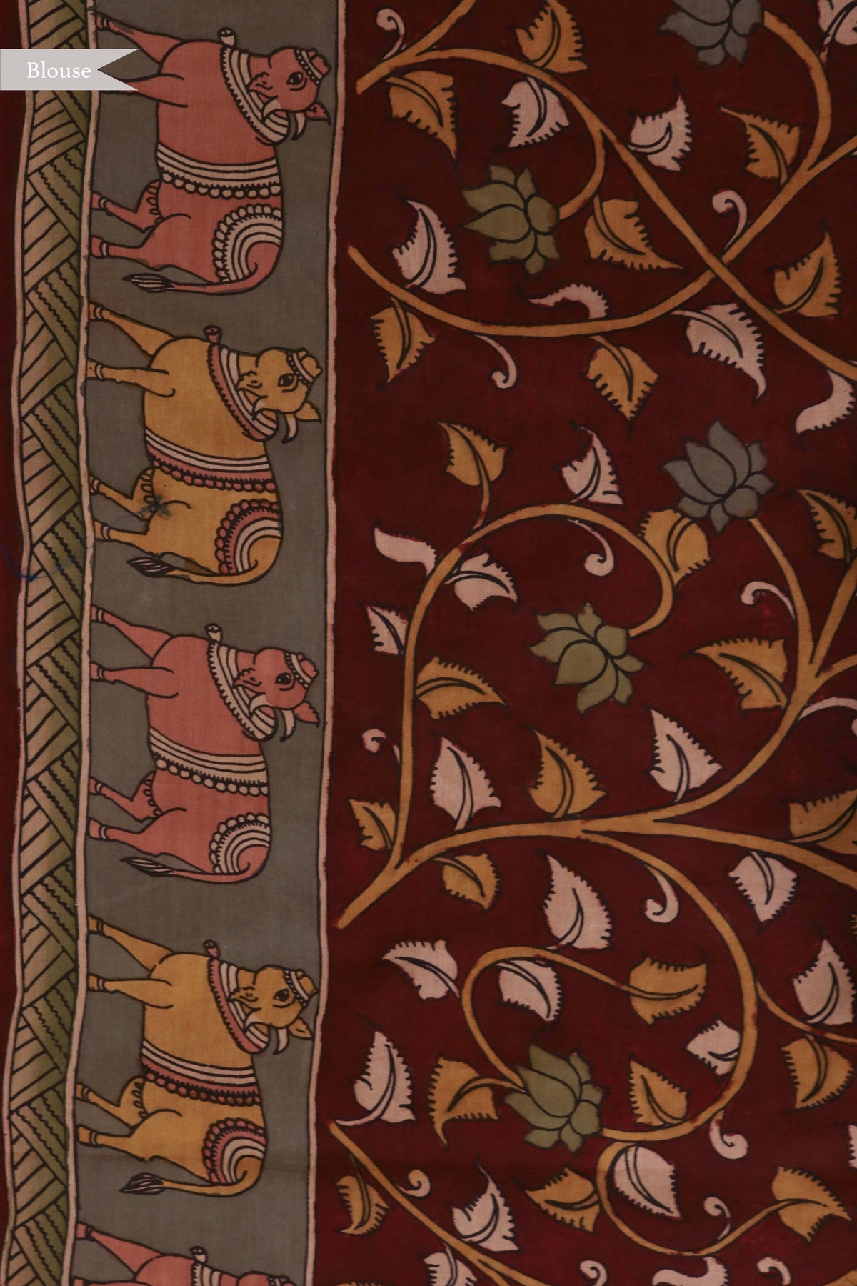 Royal Blue Tussar Silk Saree - Mokshaa