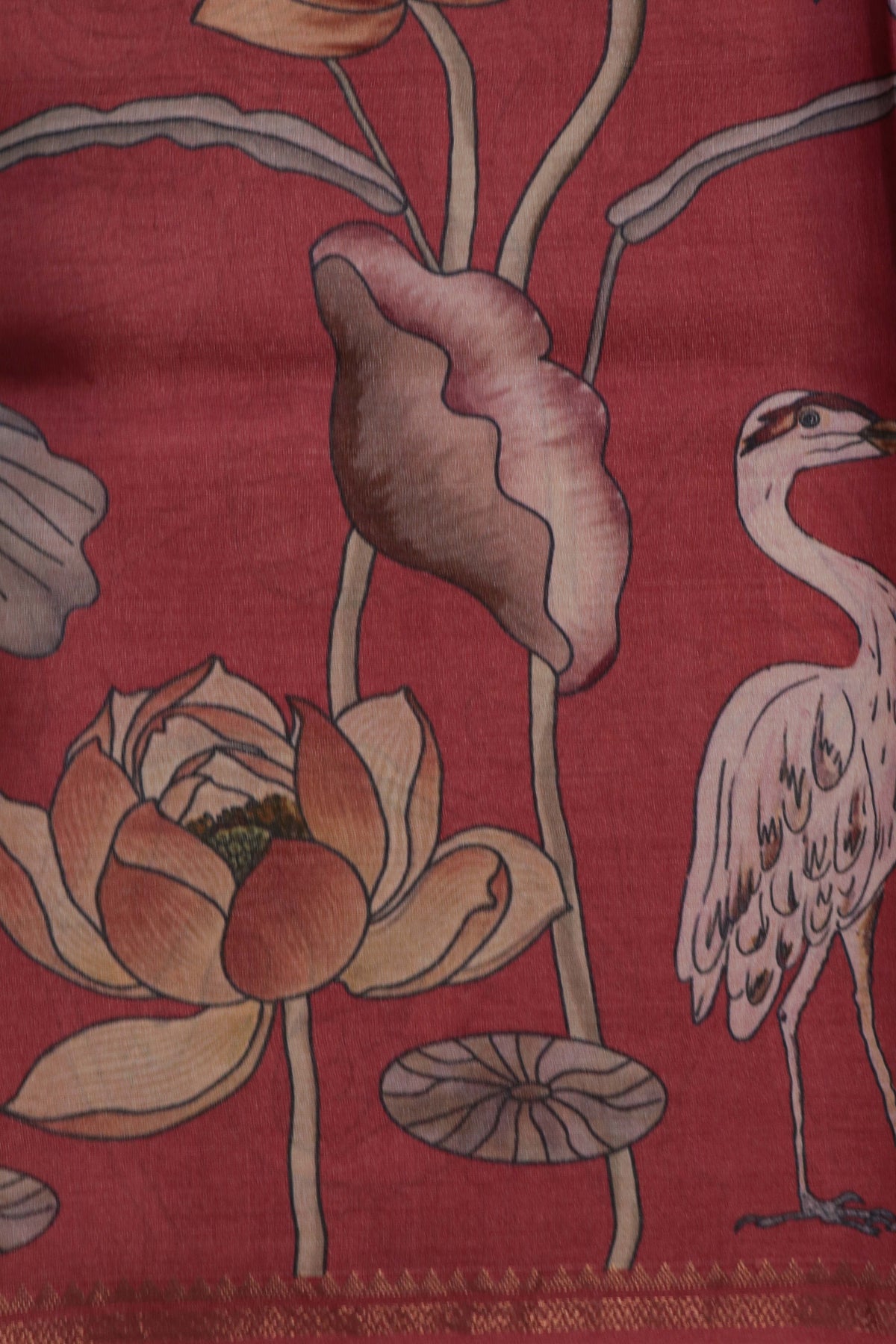 Rose Pink Tussar Silk Saree