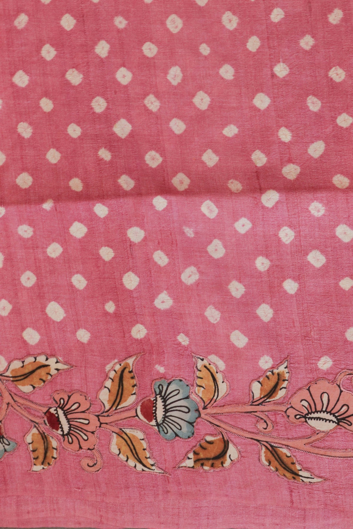 Rose Pink Tussar Silk Saree