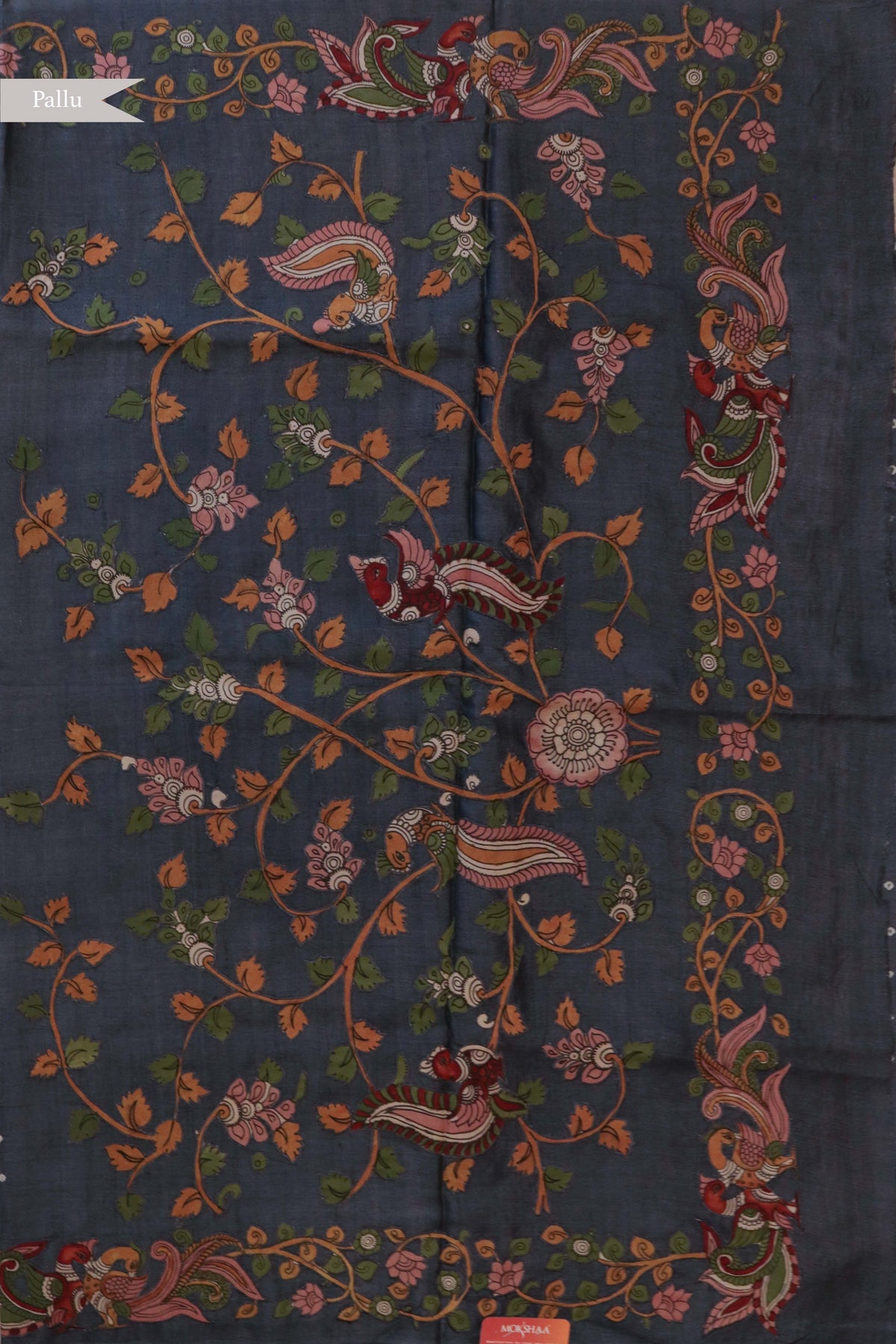 Slate Blue Tussar Silk Saree